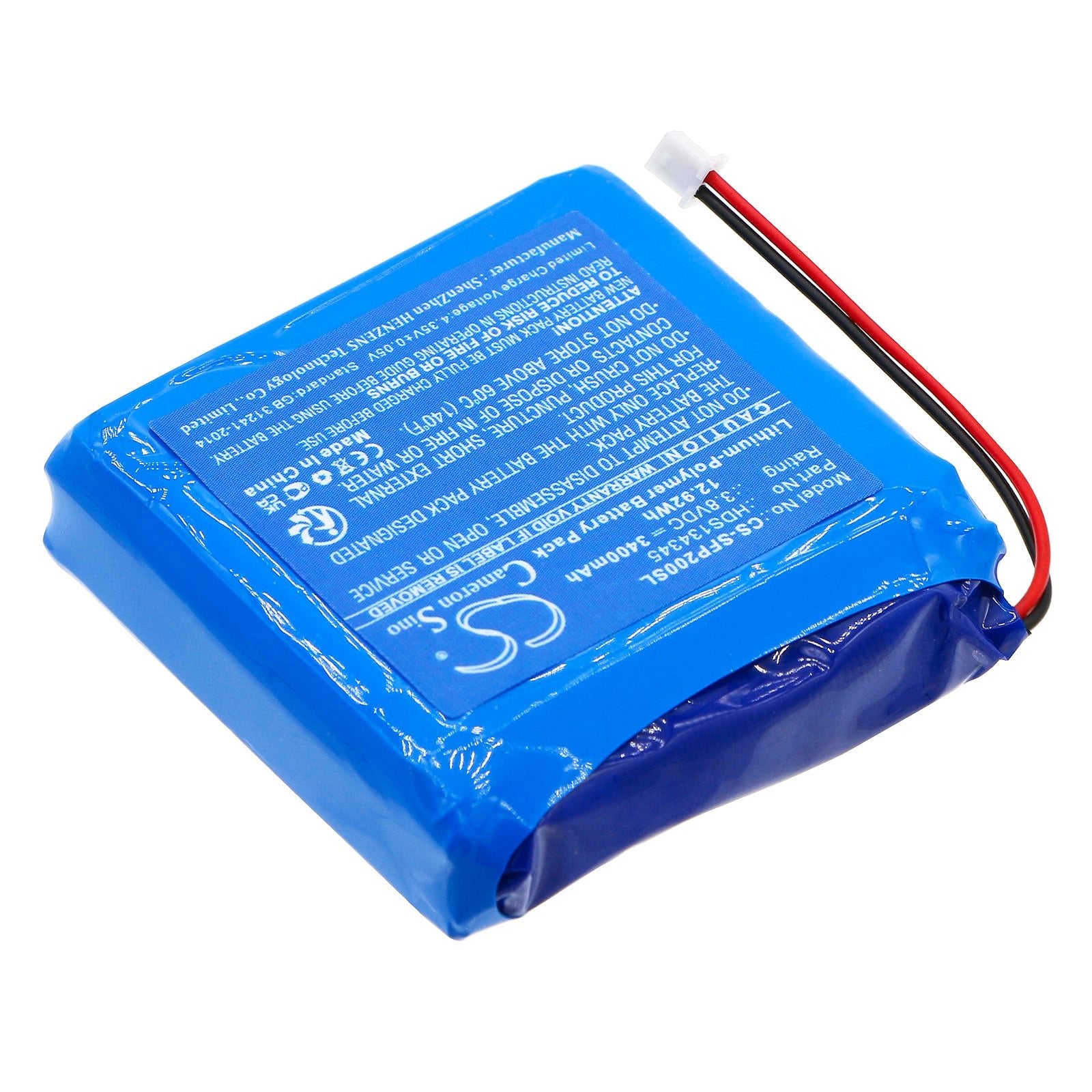 Li-Polymer, Body Camera Battery fits Safie Pocket 2, 3.8V, 3400mAh Body Camera Cameron Sino Technology Limited