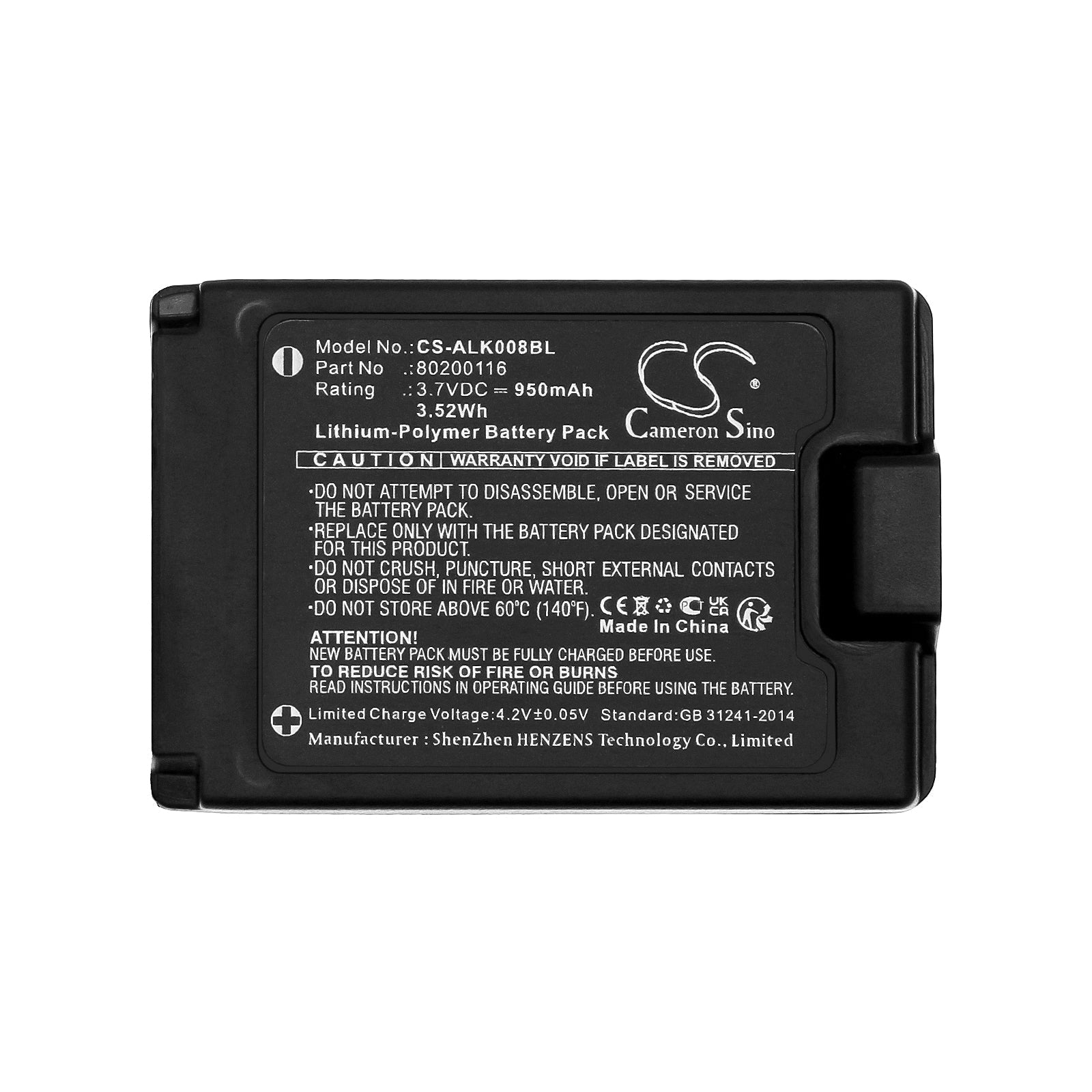 Li-Polymer, Crane Remote Control Battery fits Autec A8b, Air Remote Control, 3.7V, 950mAh Crane Remote Control Cameron Sino Technology Limited