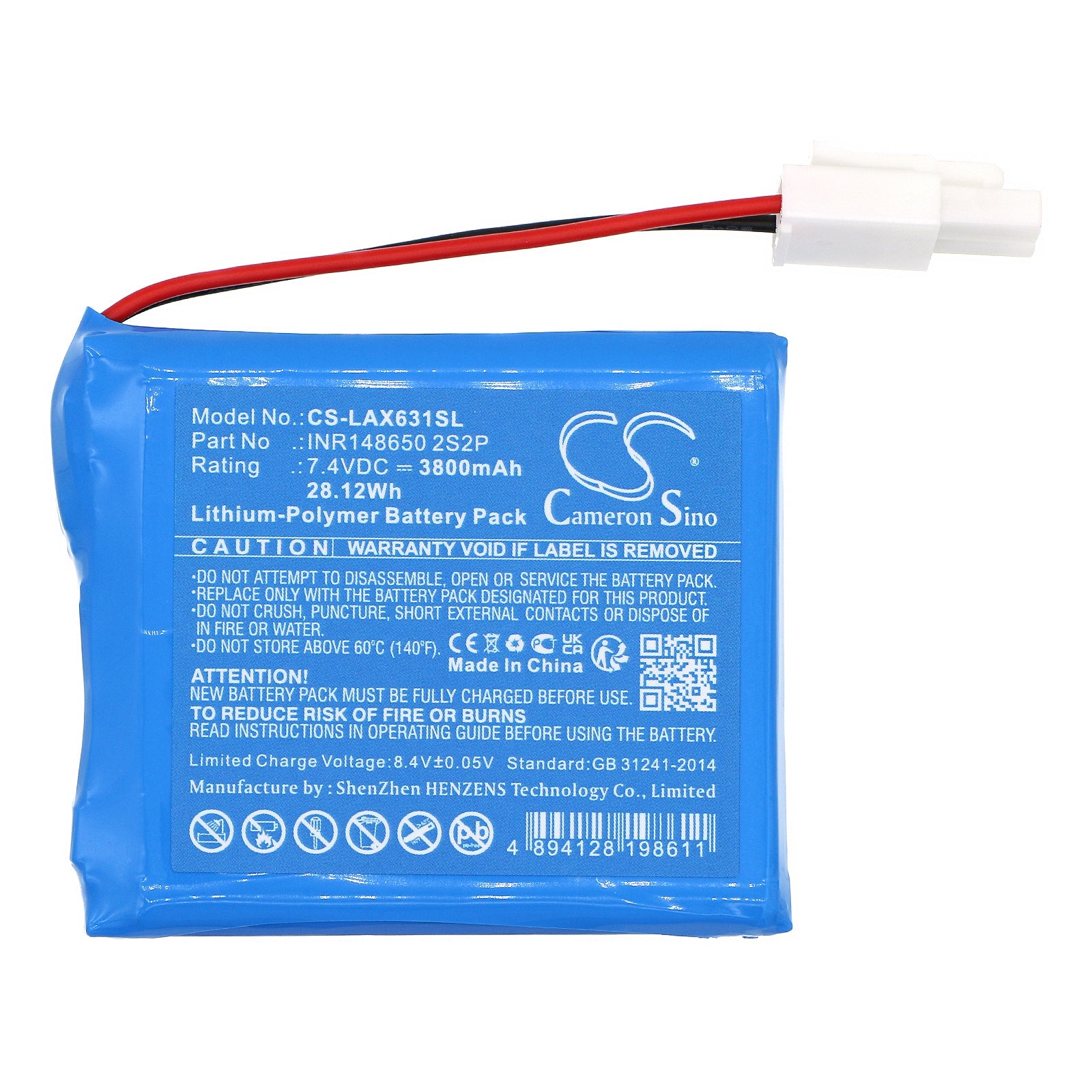 Li-Polymer, Diagnostic Scanner Battery fits Launch X631, X631+, 7.4V, 3800mAh Diagnostic Scanner Cameron Sino Technology Limited