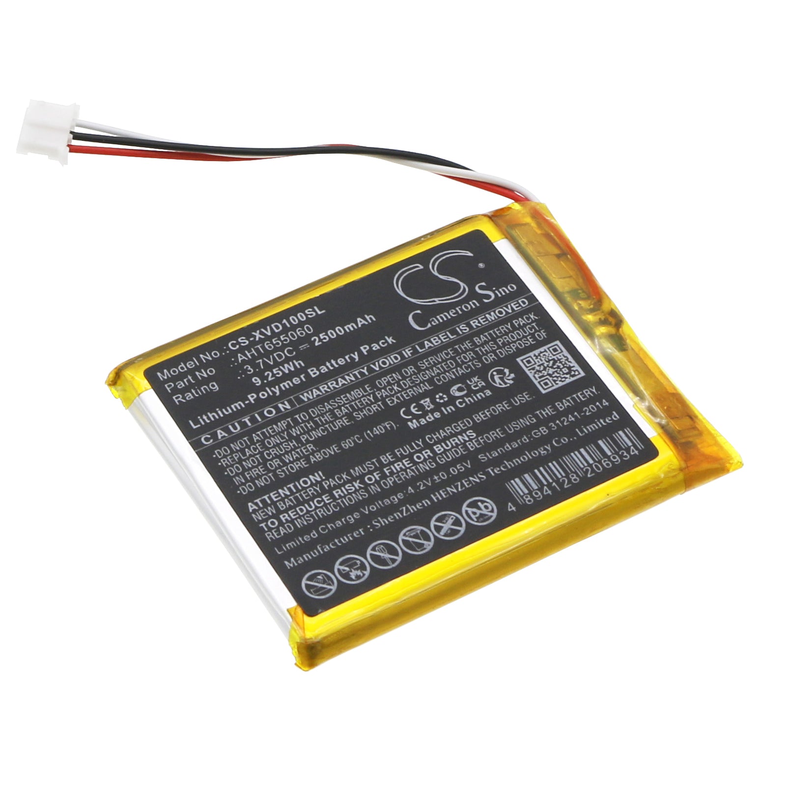 Li-Polymer, Diagnostic Scanner Battery fits Xhorse Vvdi Key Tool Max Programming, 3.7V, 2500mAh Diagnostic Scanner Cameron Sino Technology Limited