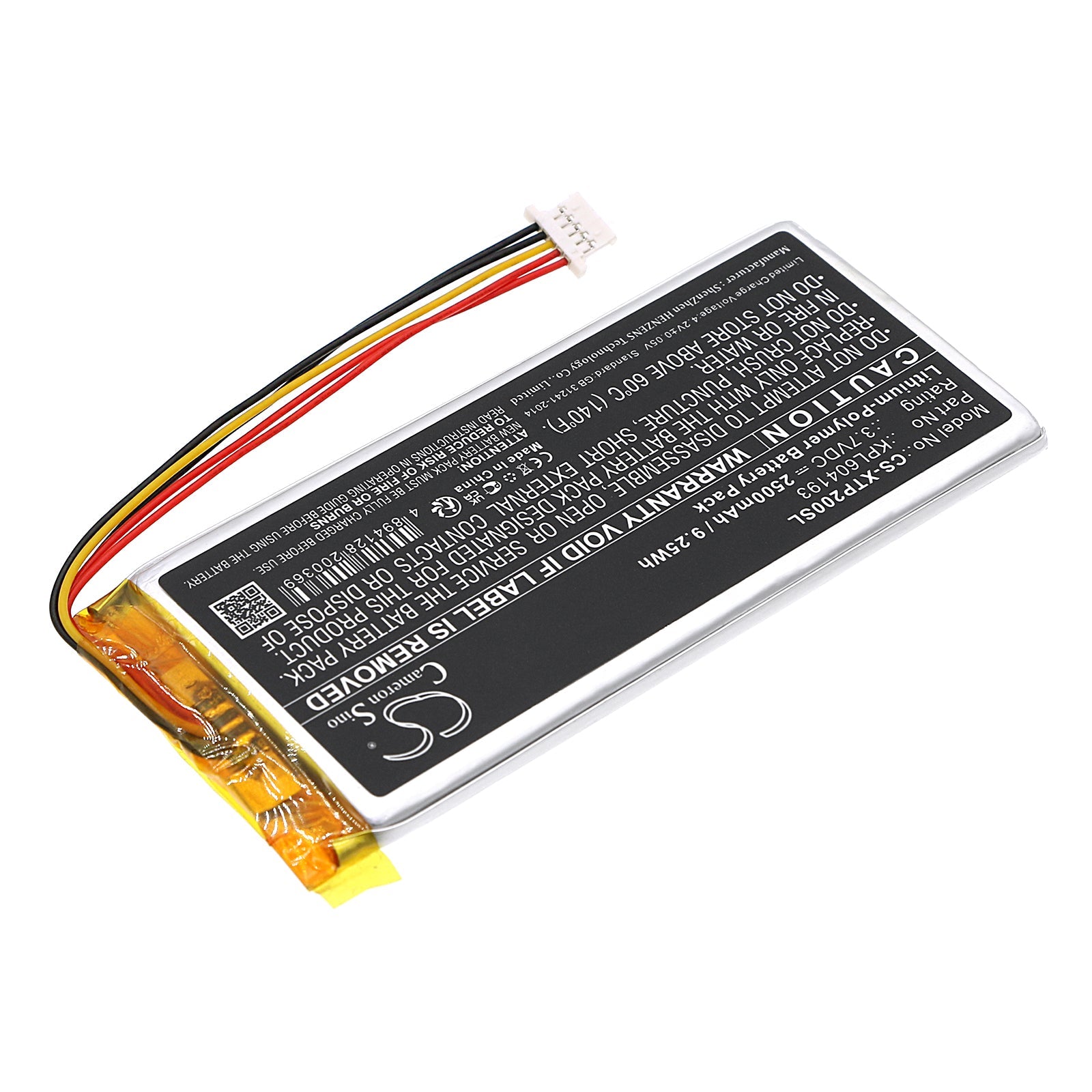 Li-Polymer, Diagnostic Scanner Battery fits Xtool Autopropad Basic, Ps65, 3.7V, 2500mAh Diagnostic Scanner Cameron Sino Technology Limited