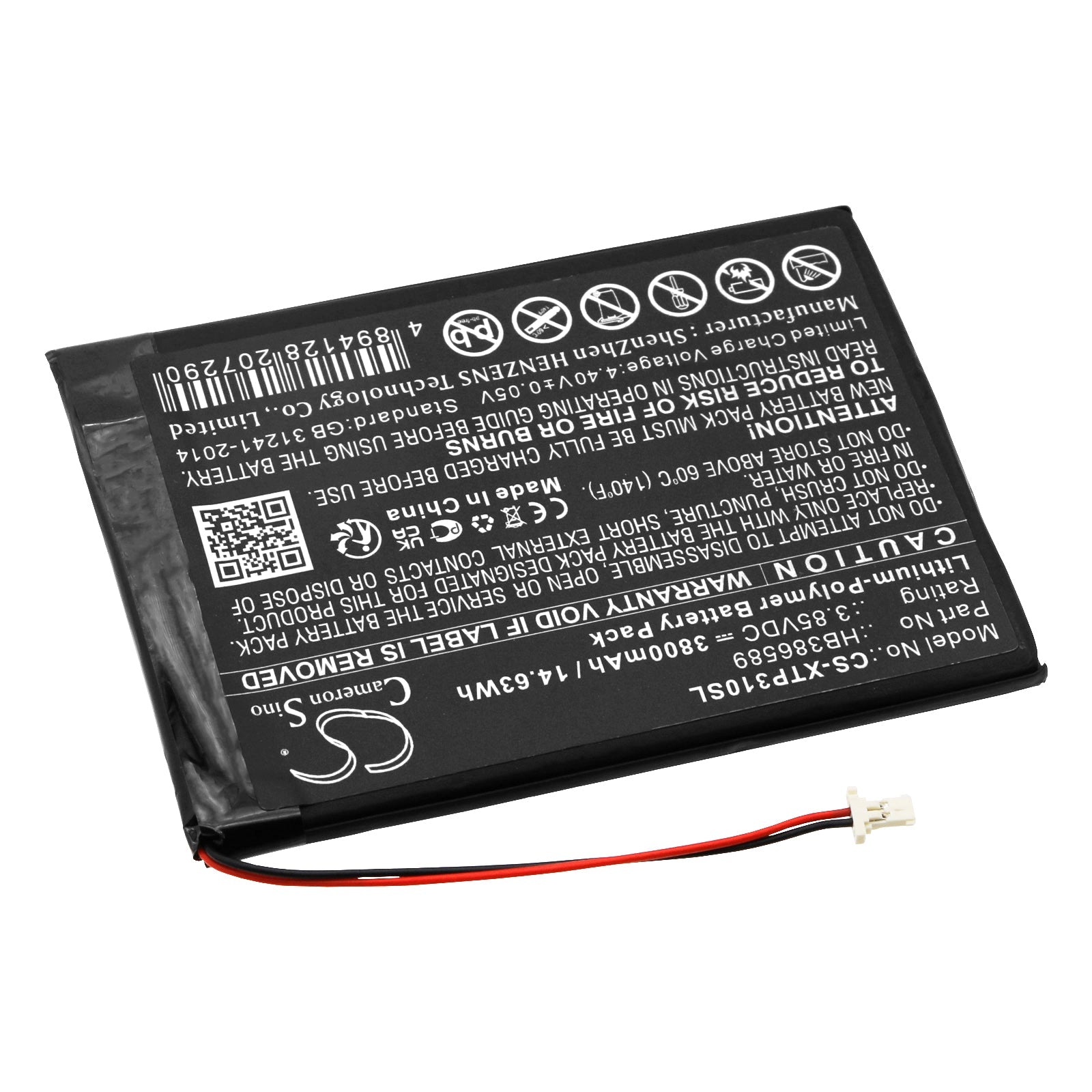 Li-Polymer, Diagnostic Scanner Battery fits Xtool Autopropad Lite, Autopropad Lite Version Auto K, 3.85V, 3800mAh Diagnostic Scanner Cameron Sino Technology Limited