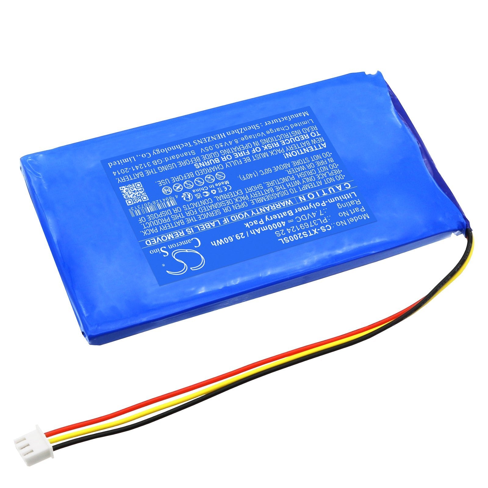 Li-Polymer, Diagnostic Scanner Battery fits Xtool Ps2 Heavy Duty Truck Diagnosti, Xtool Ps2 Gds Gasoline, 7.4V, 4000mAh Diagnostic Scanner Cameron Sino Technology Limited