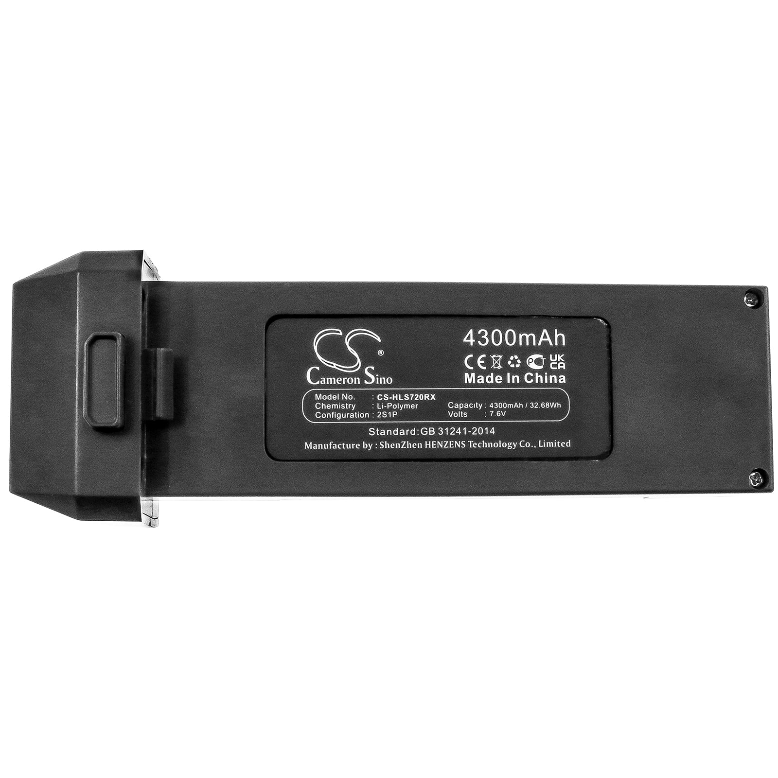 Li-Polymer, Drones Battery fits Holy Stone Hs720, Hs720e, 7.6V, 4300mAh Drones Cameron Sino Technology Limited
