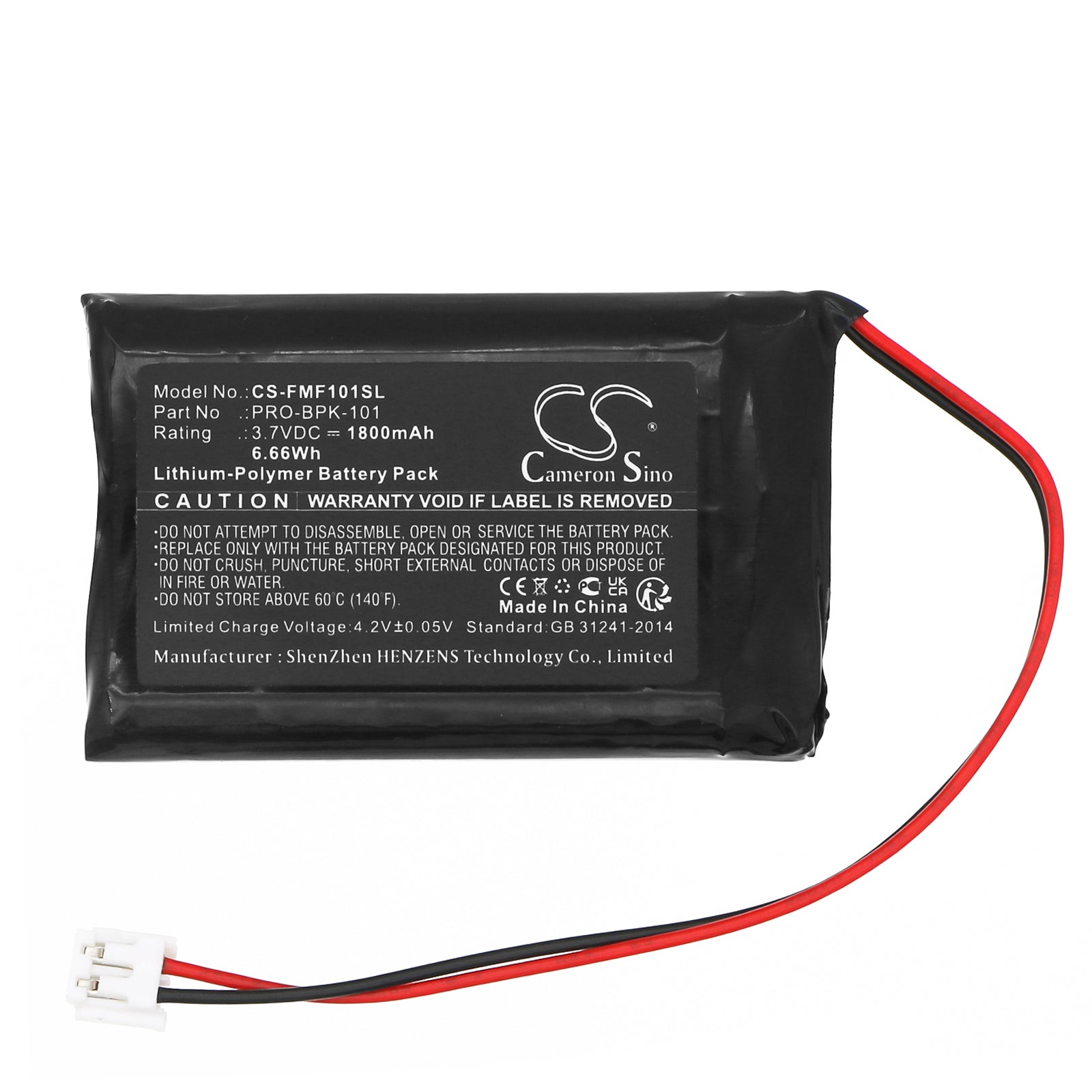Li-Polymer, Electronic Tuner Battery fits Fishman Fender Acoustasonic, Fluence, 3.7V, 1800mAh Electronic Tuner Cameron Sino Technology Limited