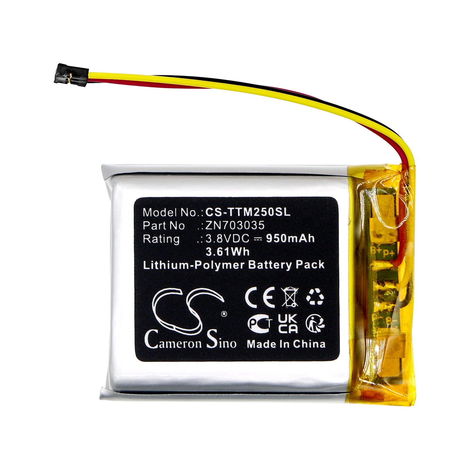 Li-Polymer, Equipment, Survey, Test Battery fits Teltonika Tm250, 3.8V, 950mAh Equipment, Survey, Test Cameron Sino Technology Limited