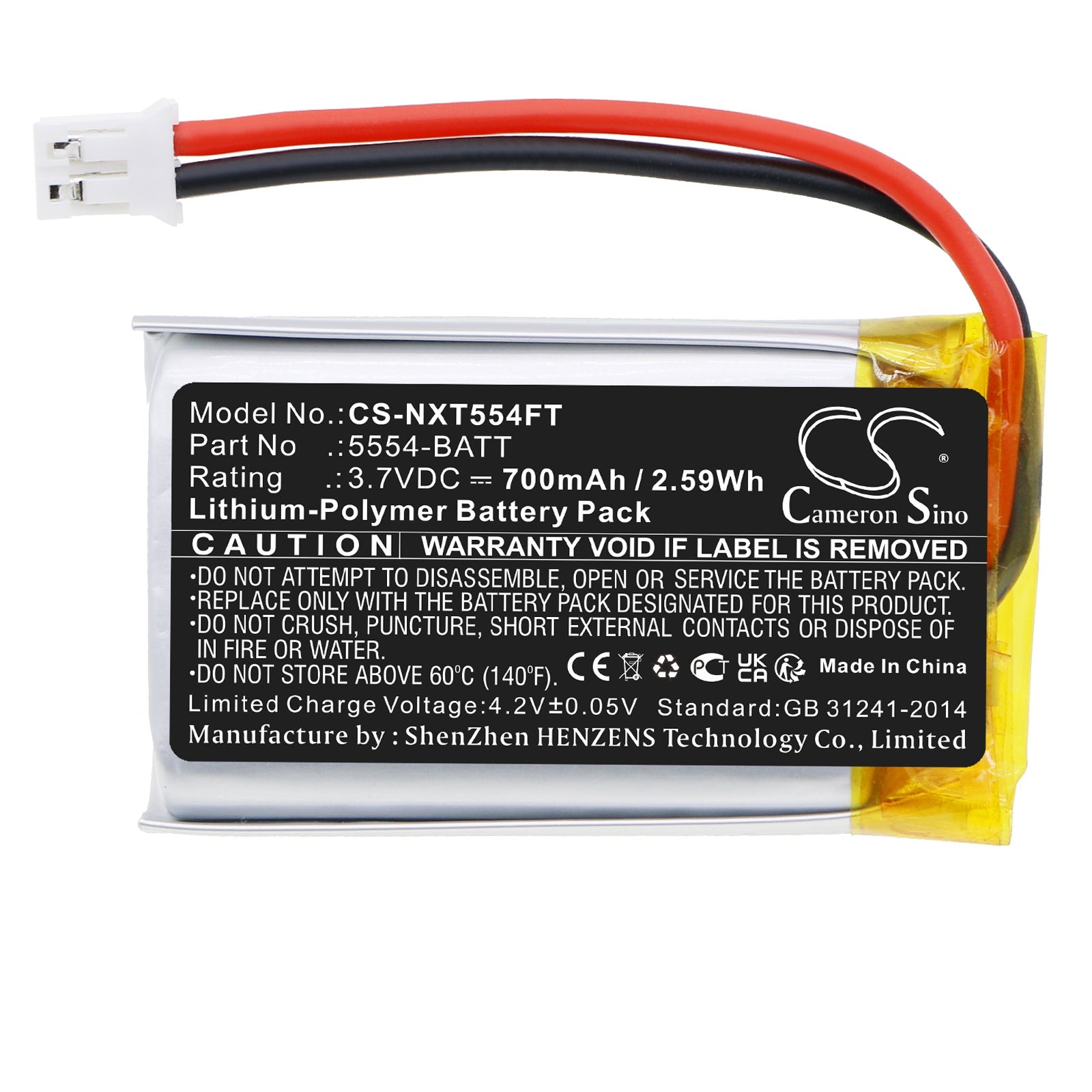 Li-Polymer, Flashlight Battery fits Nightstick Xpr-5554g Headlamp, 3.7V, 700mAh Flashlight Cameron Sino Technology Limited