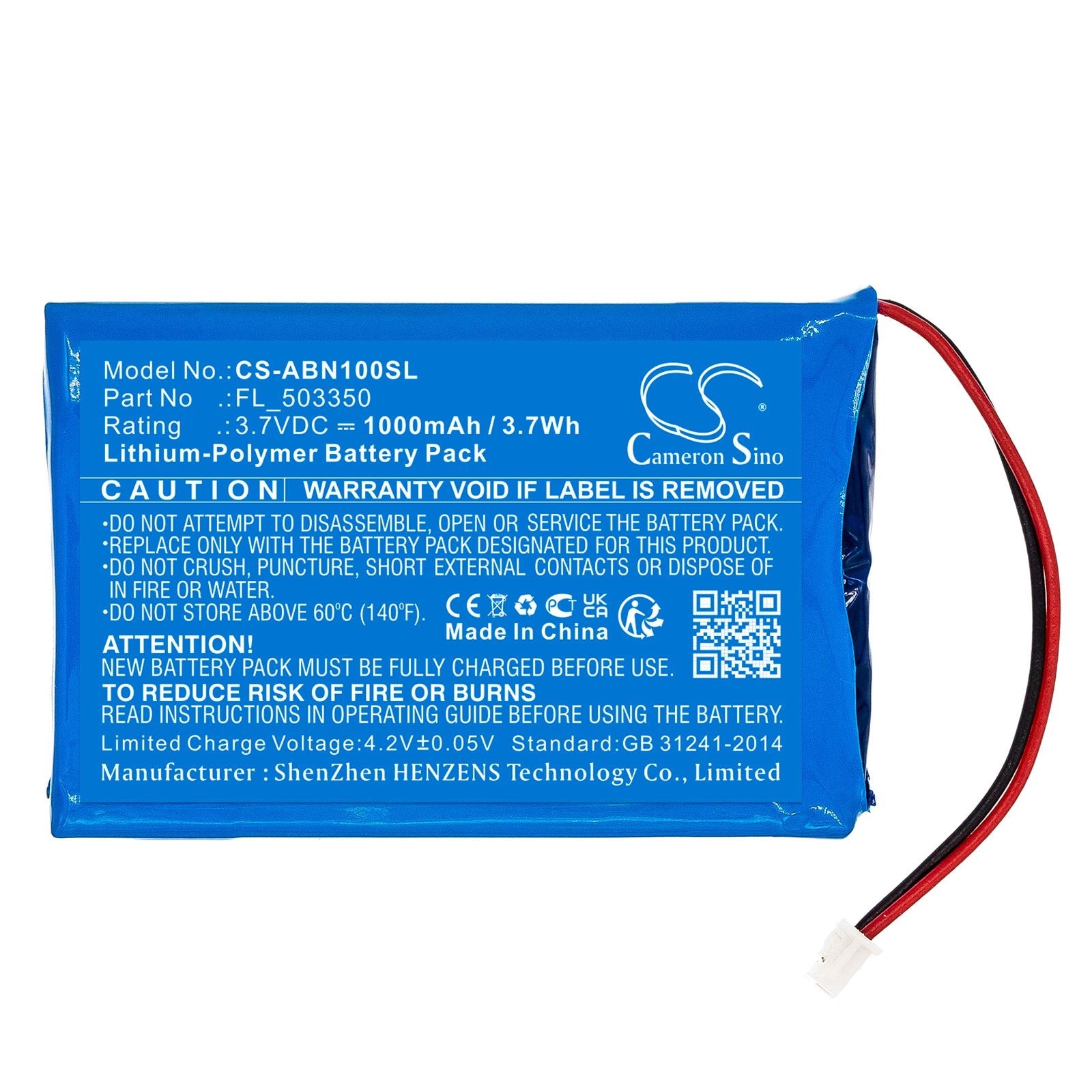 Li-Polymer, Game Console Battery fits Anbernic Rg Nano, 3.7V, 1000mAh Game Console Cameron Sino Technology Limited