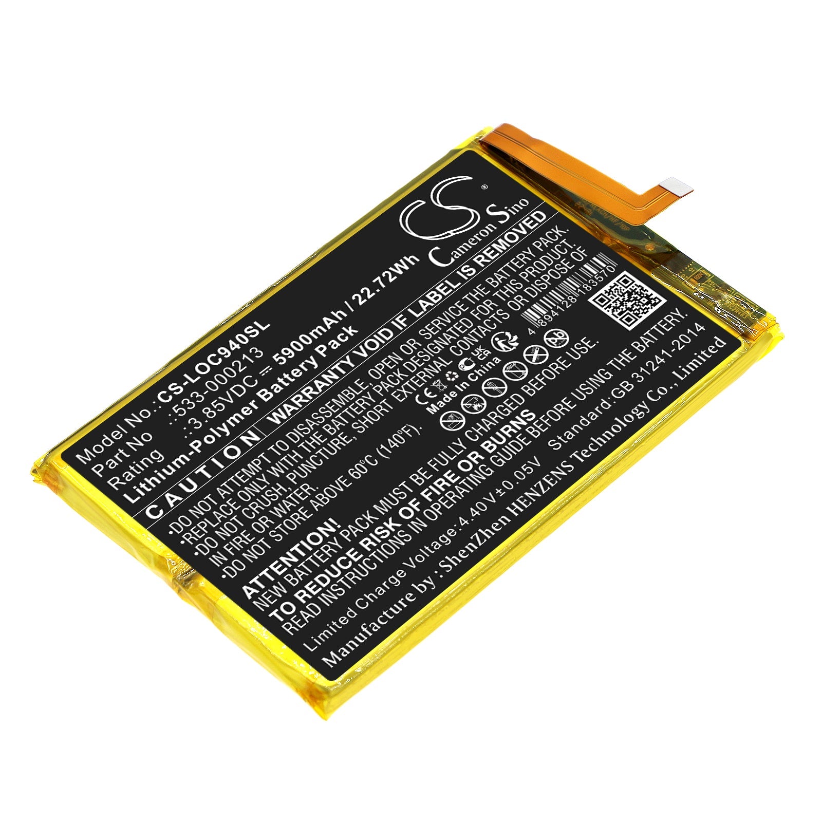 Li-Polymer, Game Console Battery fits Logitech 940-000198, G Cloud, 3.85V, 5900mAh Game Console Cameron Sino Technology Limited