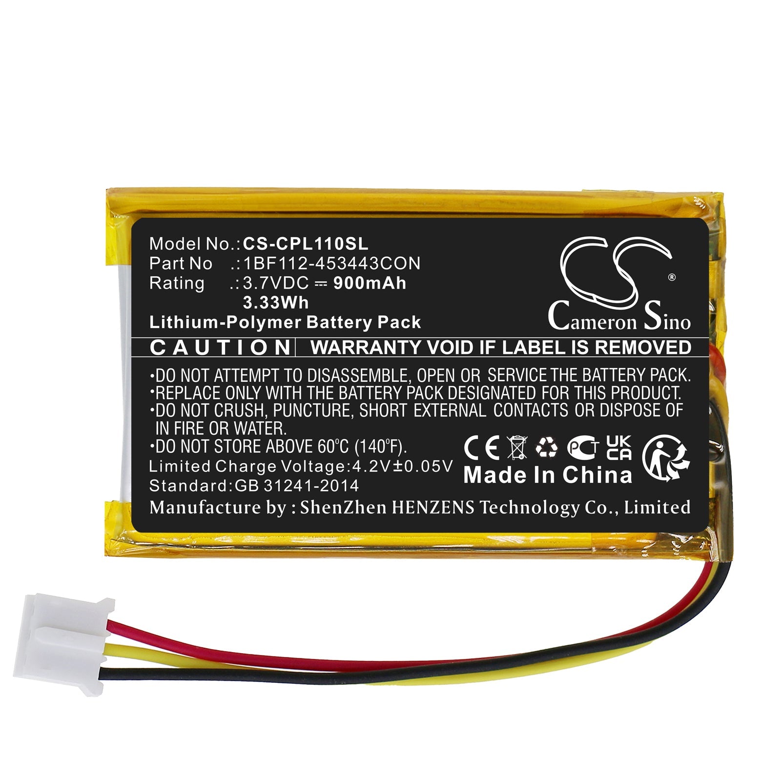 Li-Polymer, GPS, Navigator Battery fits Calamp Lmu-1100, Lmu-1200, 3.7V, 900mAh GPS, Navigator Cameron Sino Technology Limited