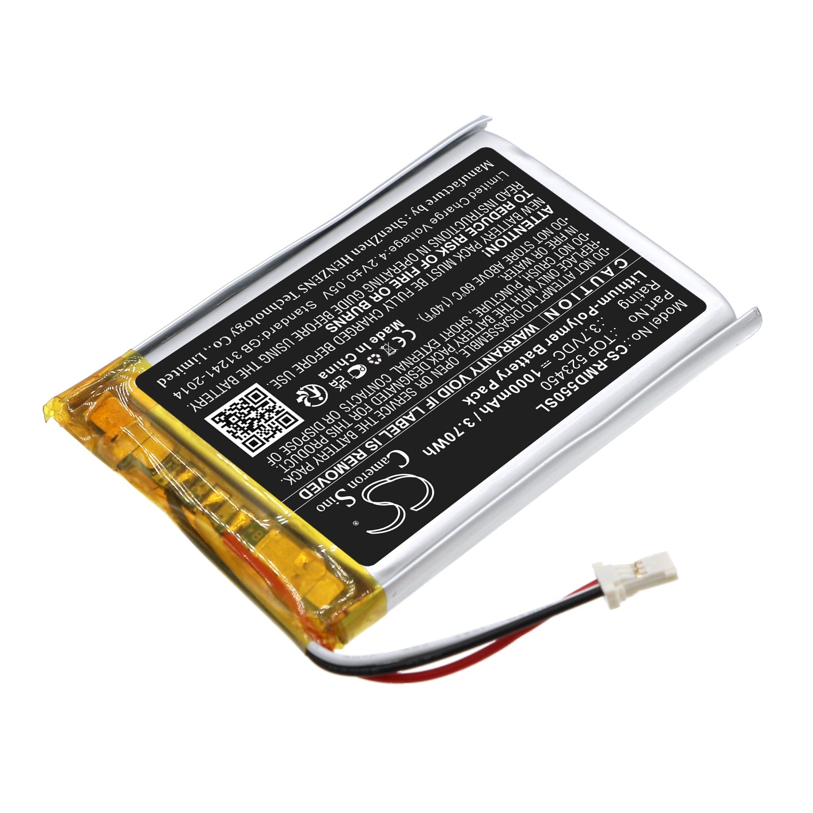 Li-Polymer, GPS, Navigator Battery fits Rand Mcnally Tnd-540, Tnd-550, 3.7V, 1000mAh GPS, Navigator Cameron Sino Technology Limited