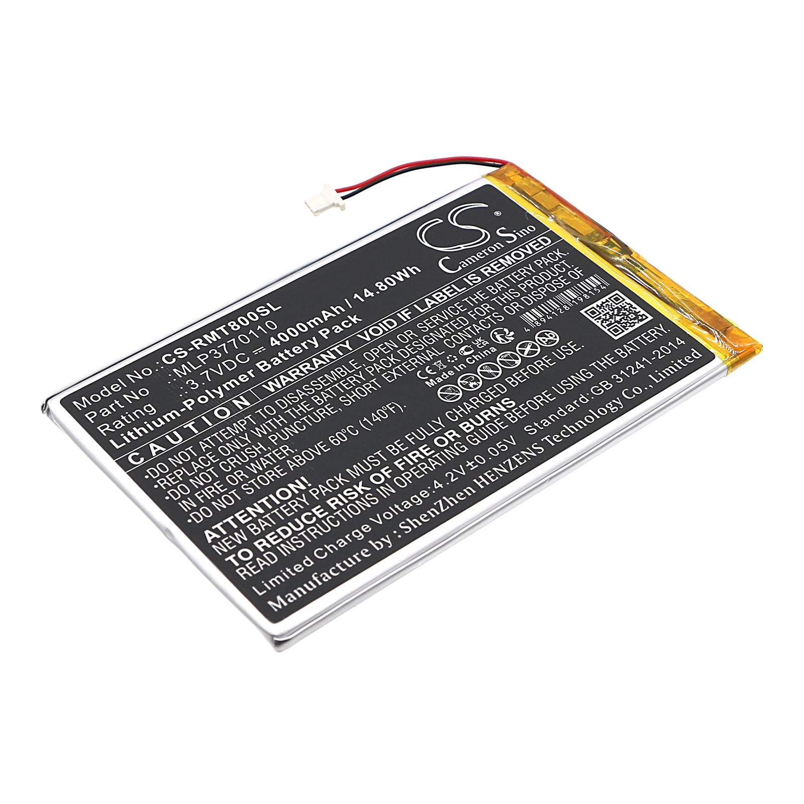 Li-Polymer, GPS, Navigator Battery fits Rand Mcnally Tnd-t80a, Tnd-t80b, 3.7V, 4000mAh GPS, Navigator Cameron Sino Technology Limited