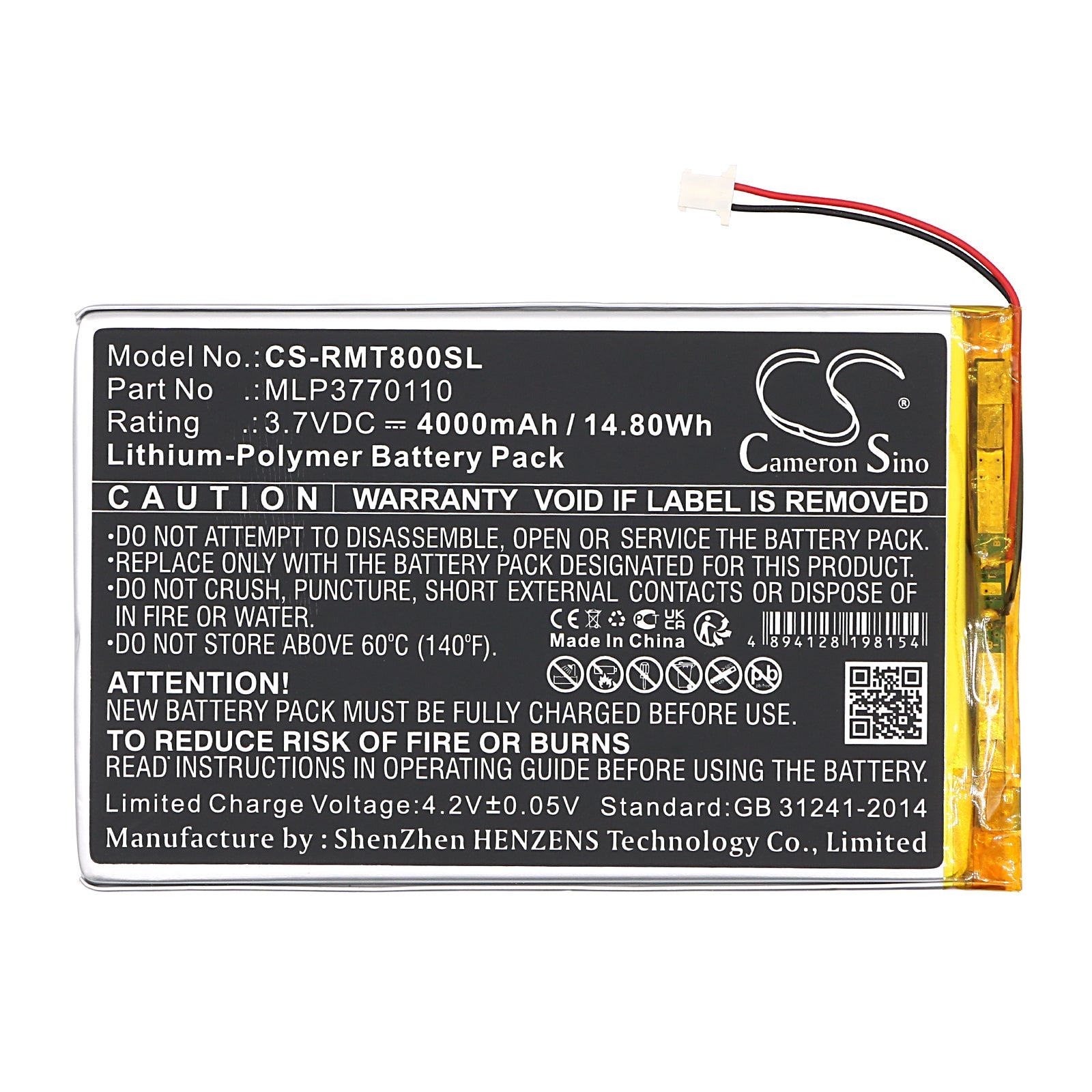 Li-Polymer, GPS, Navigator Battery fits Rand Mcnally Tnd-t80a, Tnd-t80b, 3.7V, 4000mAh GPS, Navigator Cameron Sino Technology Limited