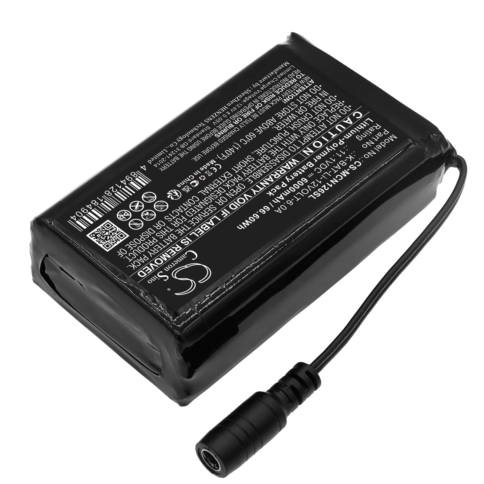 Li-Polymer, Heated Clothes Battery fits Macna Li-po 12v 6a, 11.1V, 6000mAh Heated Clothes Cameron Sino Technology Limited
