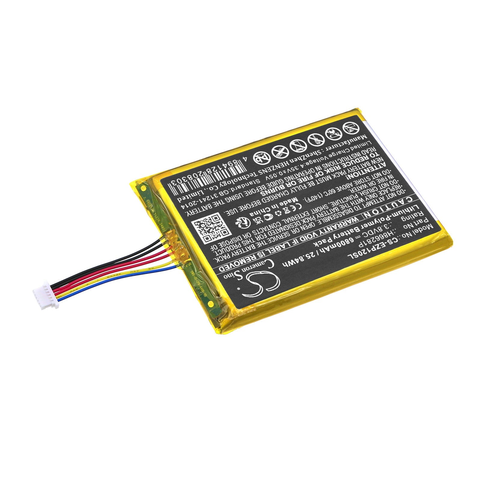 Li-Polymer, Home Security Camera Battery fits Ezviz Dp1, Dp1c, 3.8V, 6800mAh Home Security Camera Cameron Sino Technology Limited
