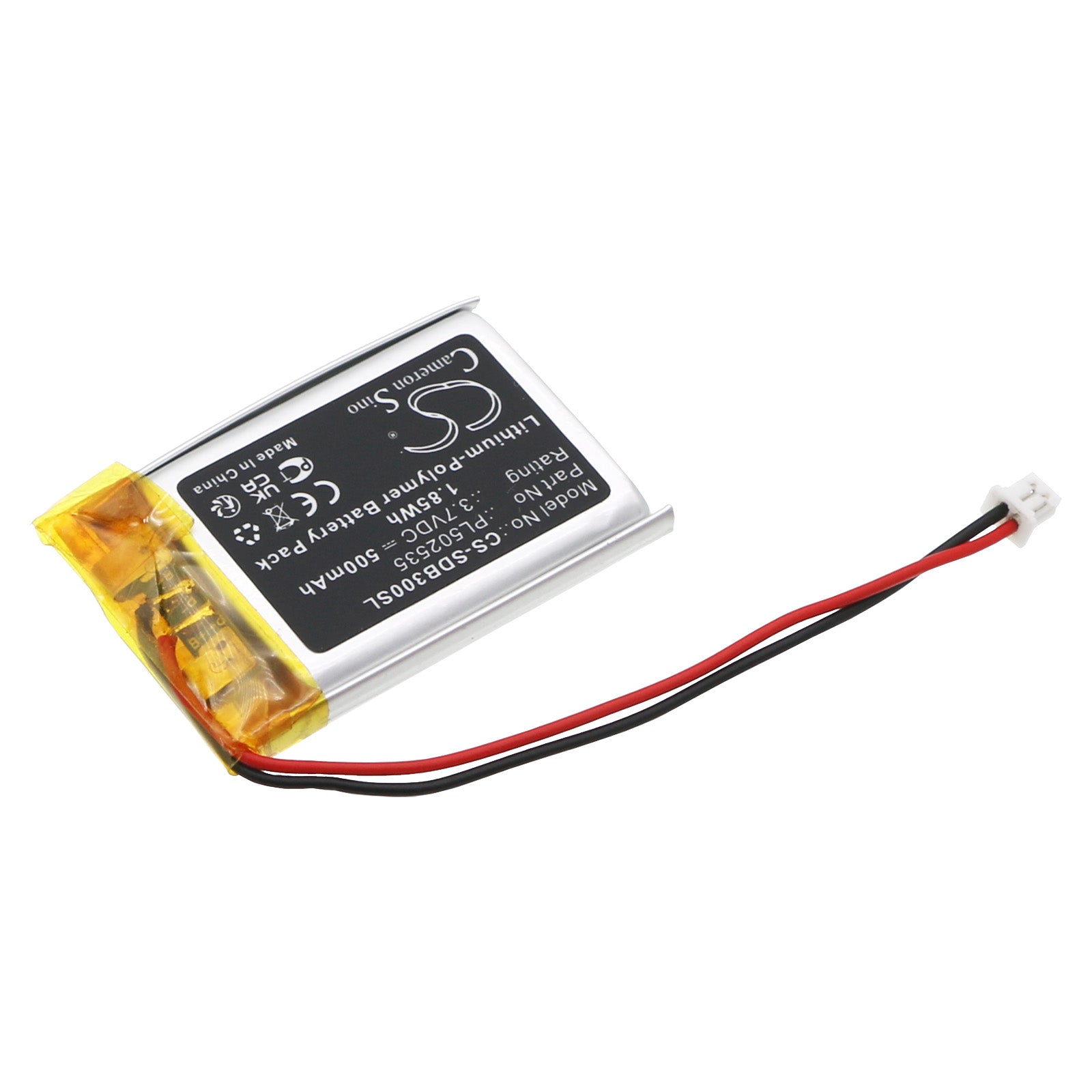 Li-Polymer, Home Security Camera Battery fits Simplisafe Ssdb3, U9k-db3000, 3.7V, 500mAh Home Security Camera Cameron Sino Technology Limited