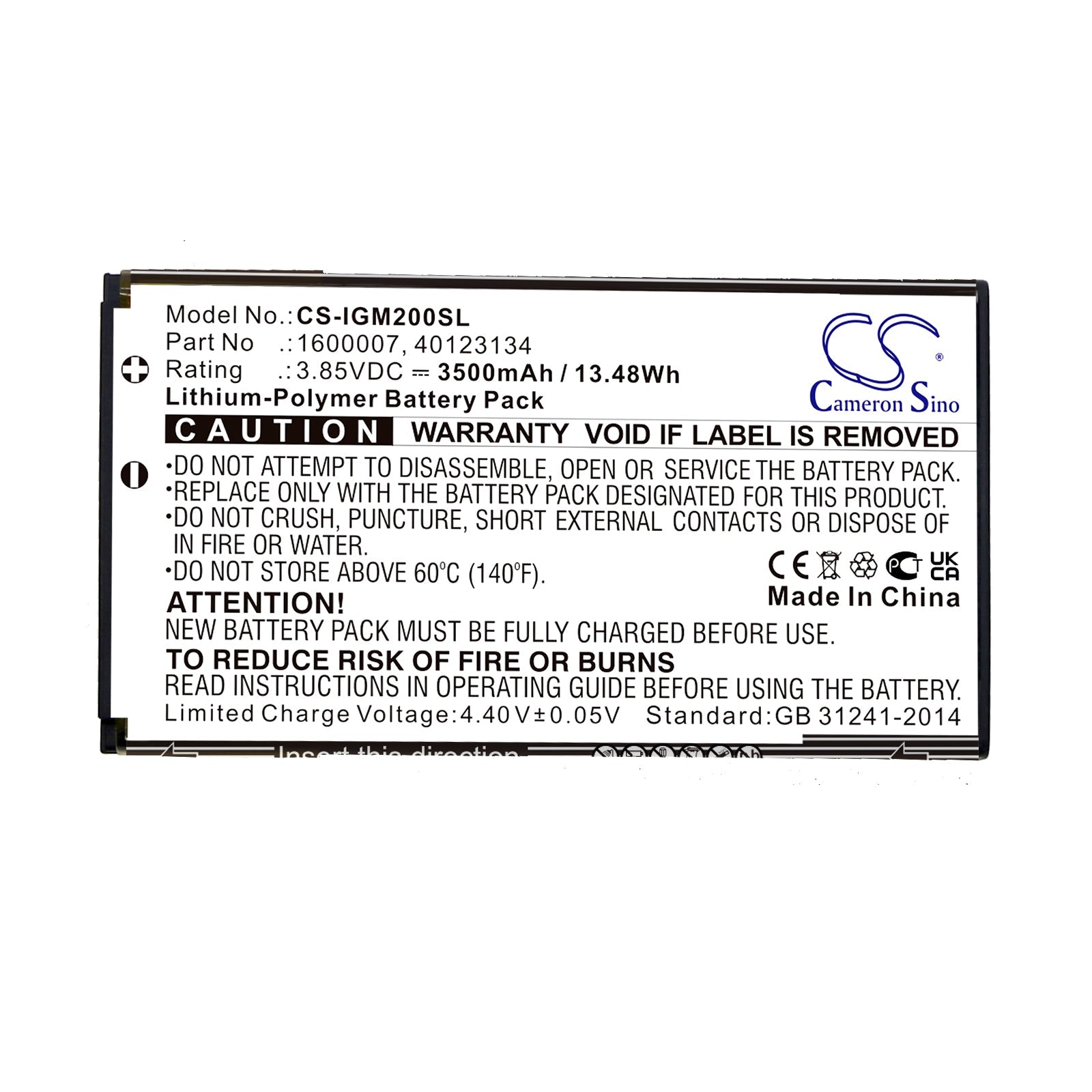 Li-Polymer, Hotspot Battery fits Inseego 5g Mifi M2000, 5g Mifi M2100, 3.85V, 3500mAh Hotspot Cameron Sino Technology Limited