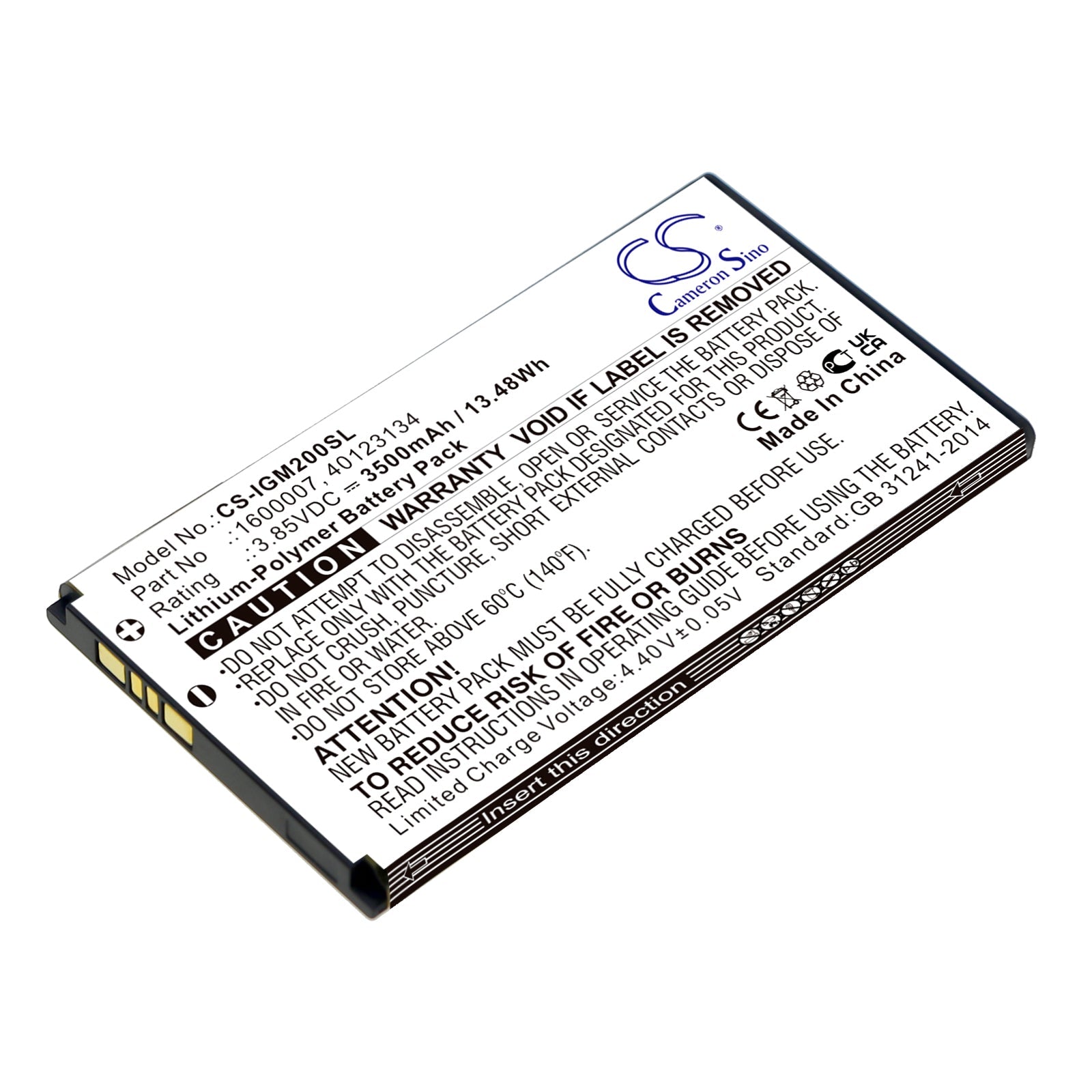 Li-Polymer, Hotspot Battery fits Inseego 5g Mifi M2000, 5g Mifi M2100, 3.85V, 3500mAh Hotspot Cameron Sino Technology Limited