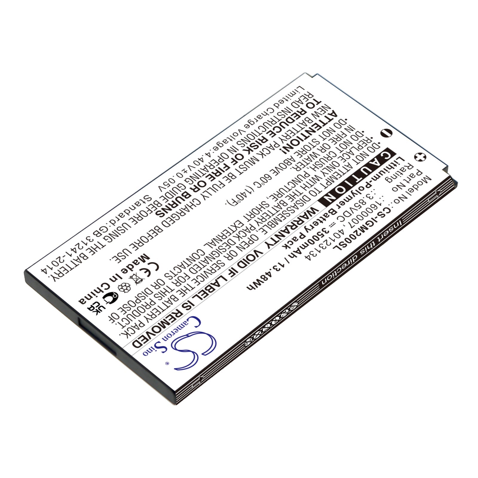Li-Polymer, Hotspot Battery fits Inseego 5g Mifi M2000, 5g Mifi M2100, 3.85V, 3500mAh Hotspot Cameron Sino Technology Limited