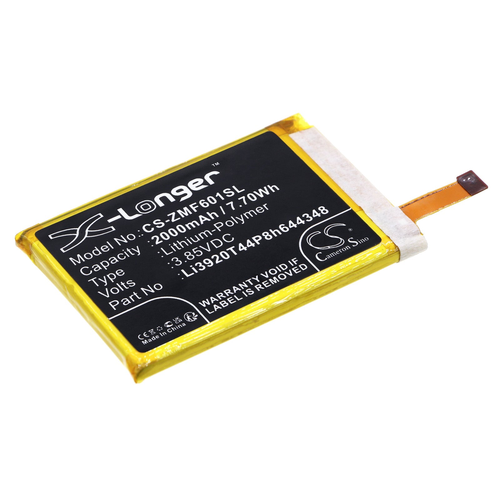 Li-Polymer, Hotspot Battery fits Zte Pocket Wifi 601zt, Pocket Wifi 801zt, 3.85V, 2000mAh Hotspot Cameron Sino Technology Limited