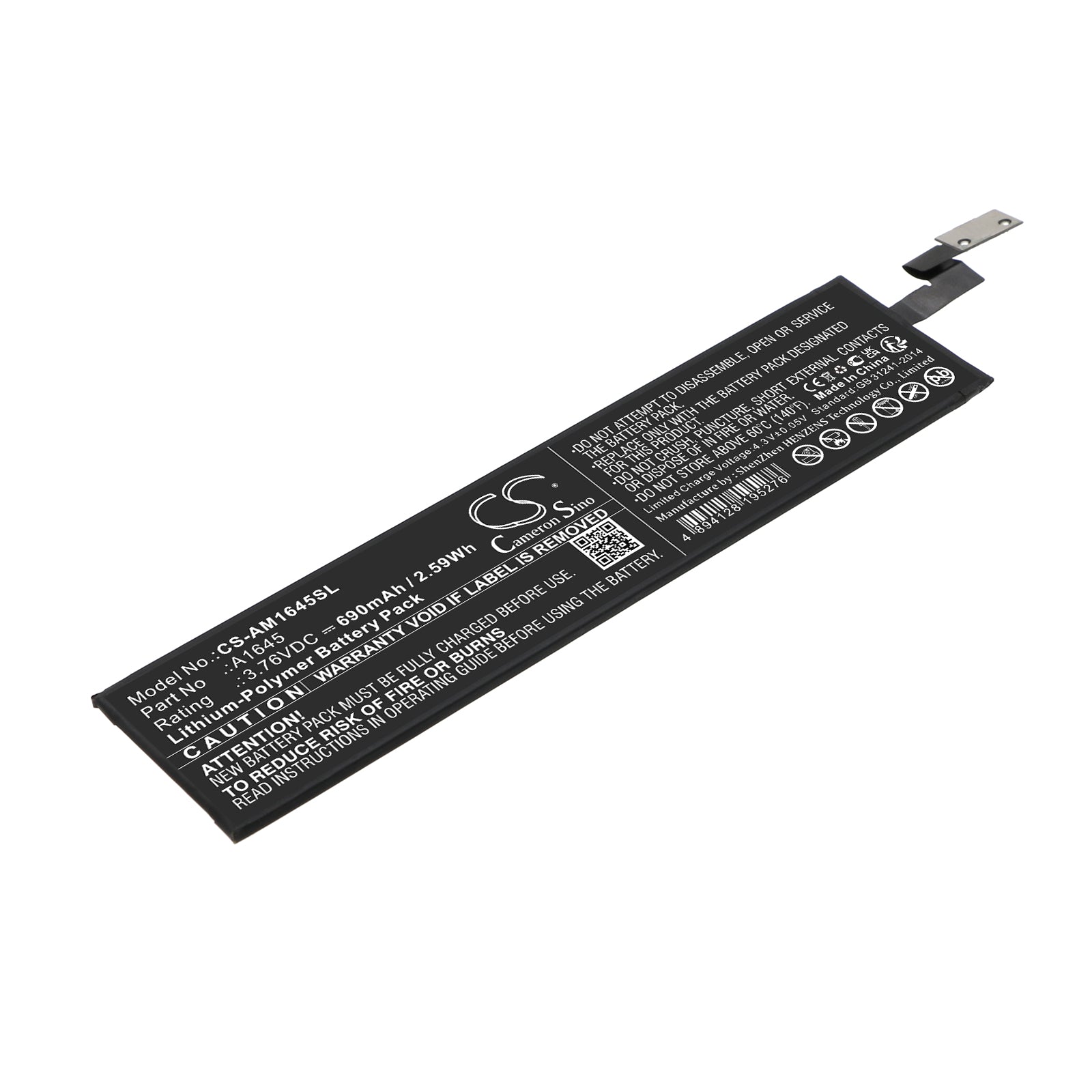 Li-Polymer, Keyboard,Mouse Battery fits Apple A1644, A1843, 3.76V, 690mAh Keyboard,Mouse Cameron Sino Technology Limited
