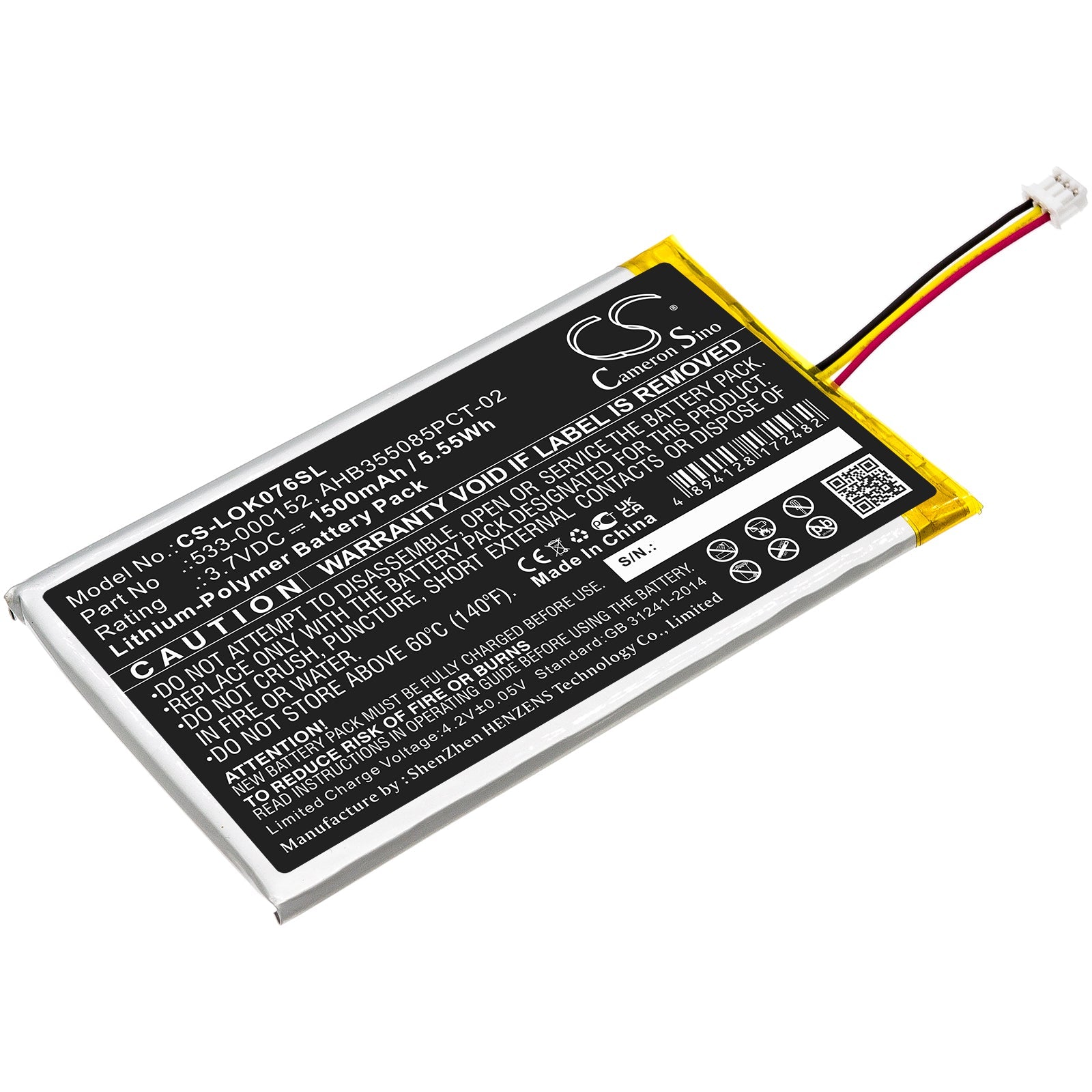 Li-Polymer, Keyboard,Mouse Battery fits Logitech G913, G913 Tkl, 3.7V, 1500mAh Keyboard,Mouse Cameron Sino Technology Limited