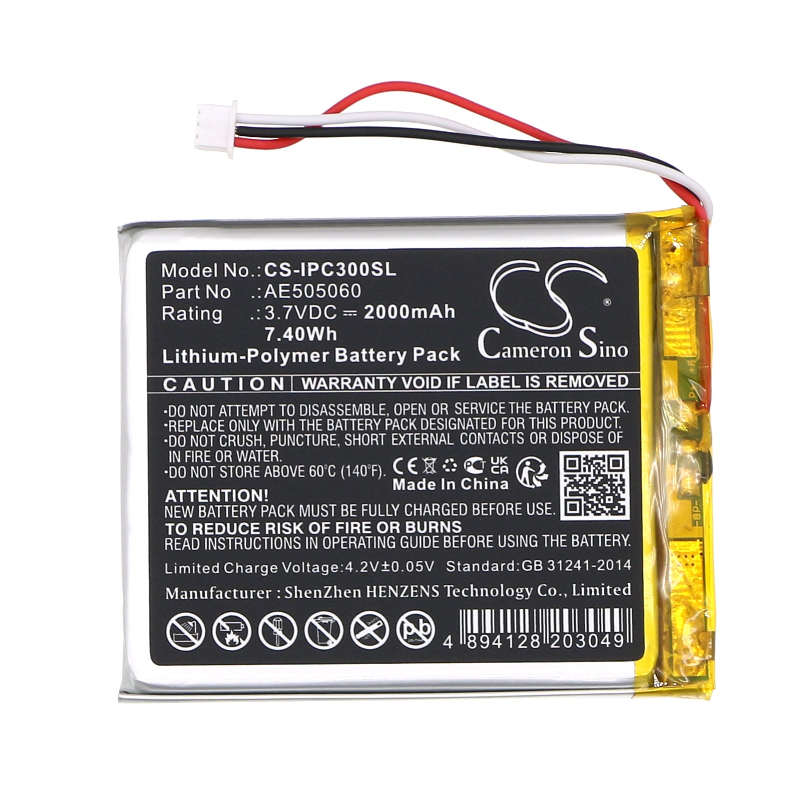 Li-Polymer, Media Player Battery fits Apple Ipod Classic 3rd, Ipod Classic 4th, 3.7V, 2000mAh Media Player Cameron Sino Technology Limited
