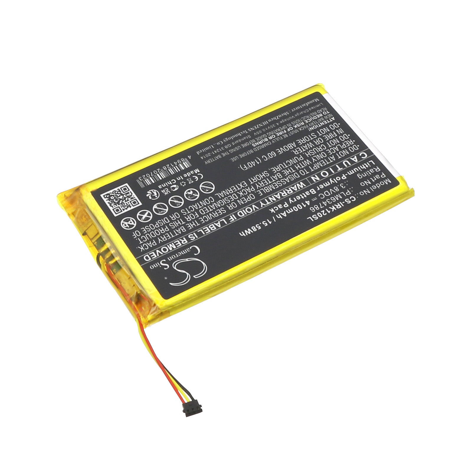 Li-Polymer, Media Player Battery fits Astell & Kern Ak120 Ii, Iriver Ak120 Ii, 3.8V, 4100mAh Media Player Cameron Sino Technology Limited