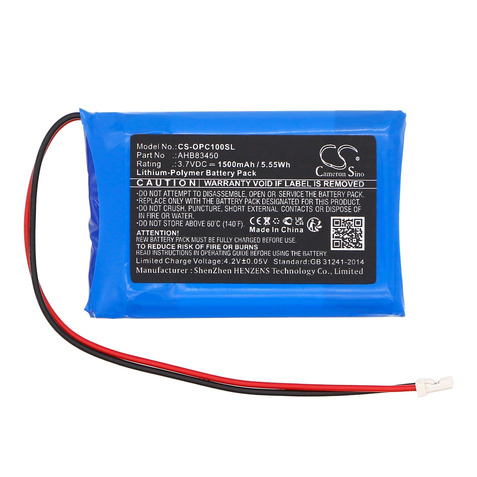 Li-Polymer, Media Player Battery fits Opus Click, Player, 3.7V, 1500mAh Media Player Cameron Sino Technology Limited