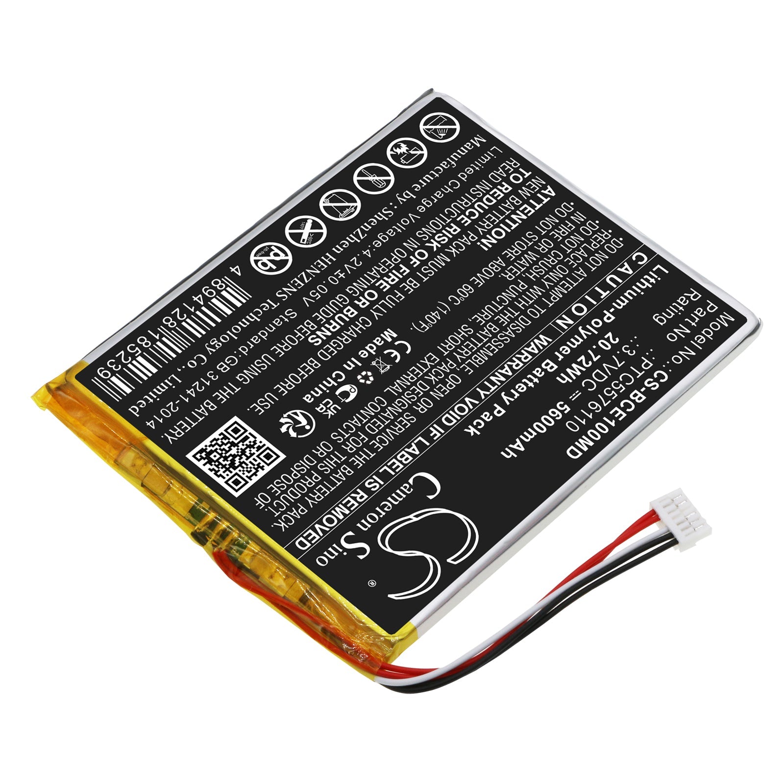 Li-Polymer, Medical Battery fits Biocare Ie10, 3.7V, 5600mAh Medical Cameron Sino Technology Limited