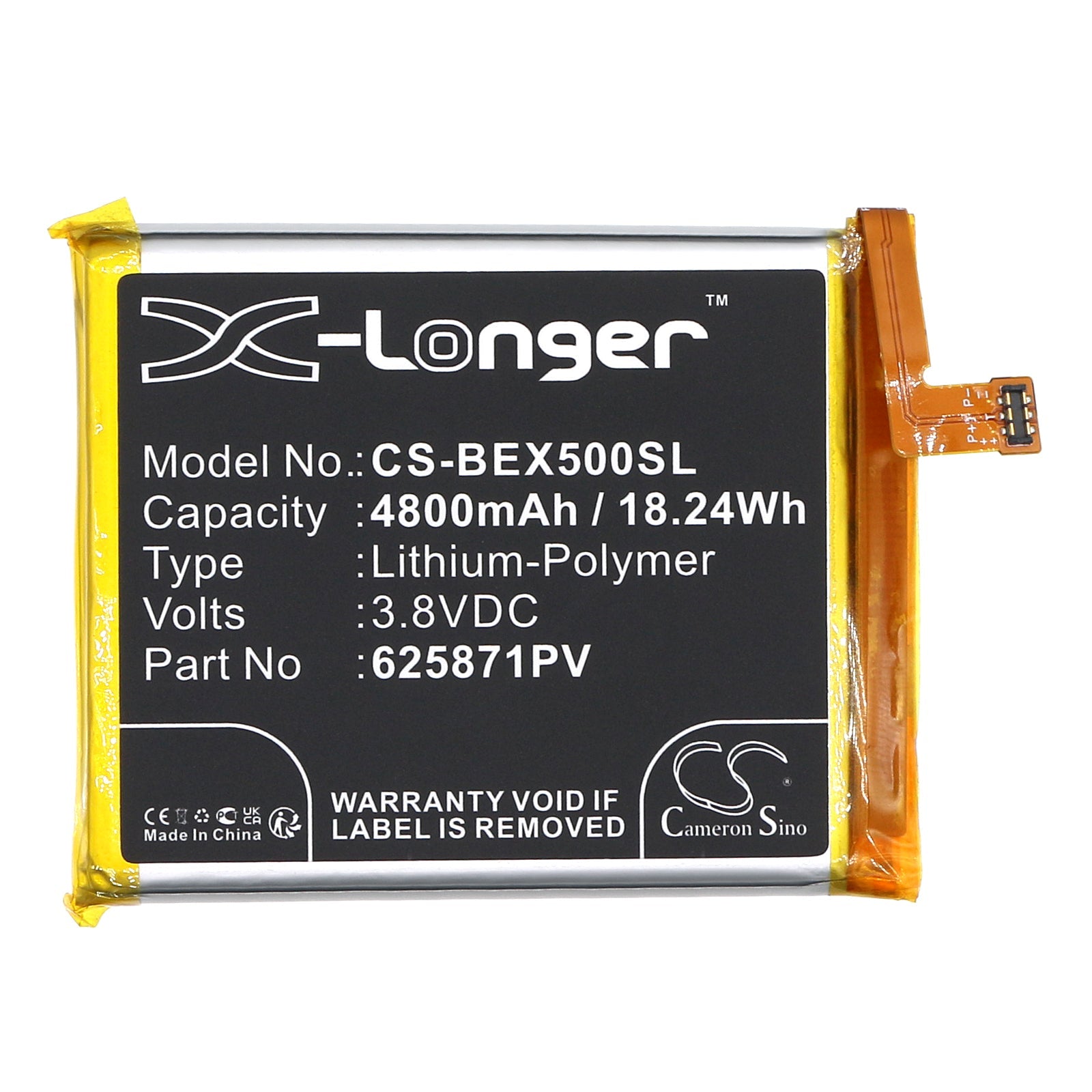 Li-Polymer, Mobile, SmartPhone Battery fits Bea-fon X5, X5 Premium, 3.8V, 4800mAh Mobile, SmartPhone Cameron Sino Technology Limited