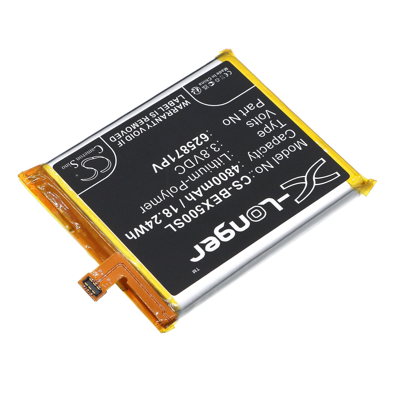 Li - Polymer, Mobile, SmartPhone Battery fits Bea - fon X5, X5 Premium, 3.8V, 4800mAh - Batterybuyer.ca