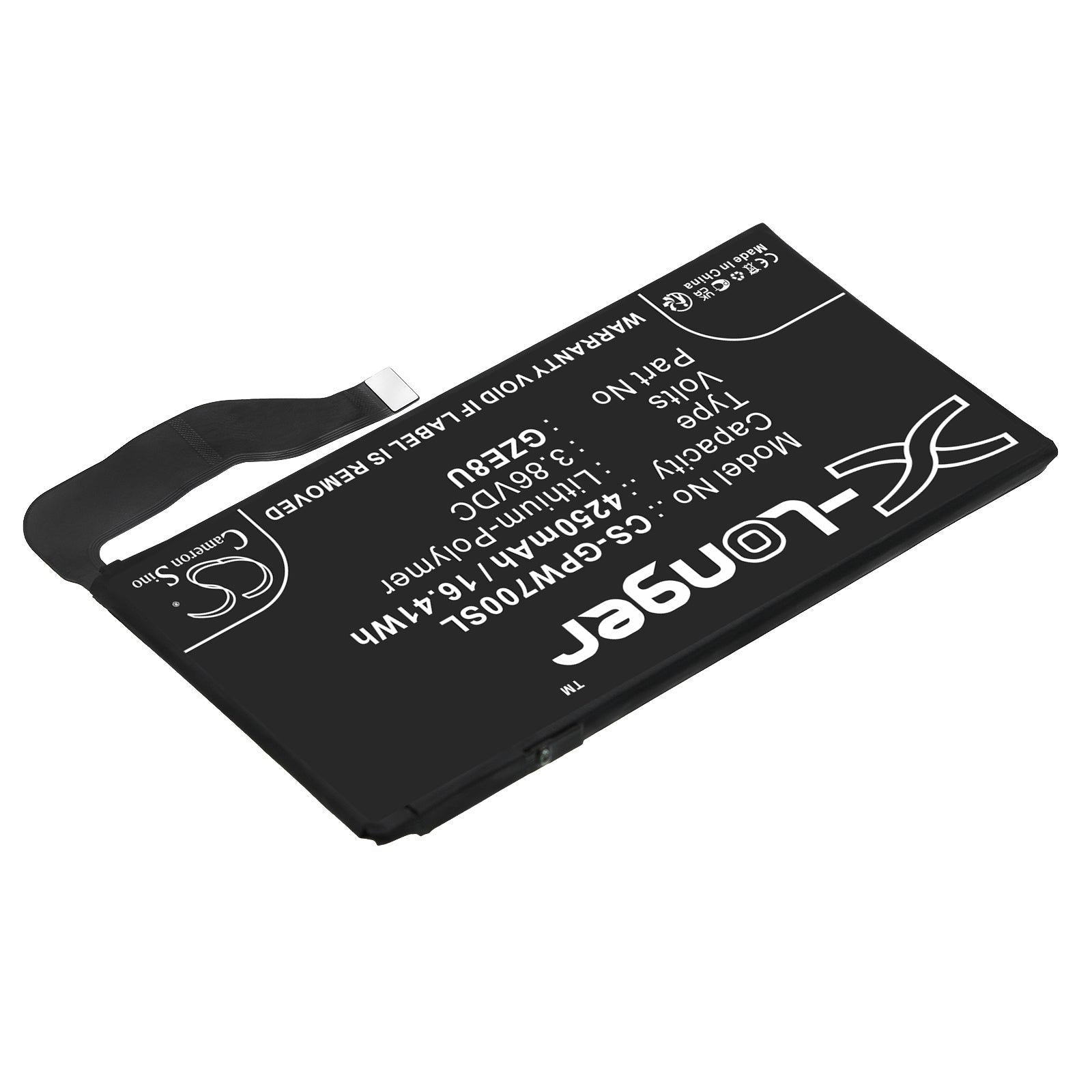 Li-Polymer, Mobile, SmartPhone Battery fits Google Gqml3, Gvu6c, 3.86V, 4250mAh Mobile, SmartPhone Cameron Sino Technology Limited