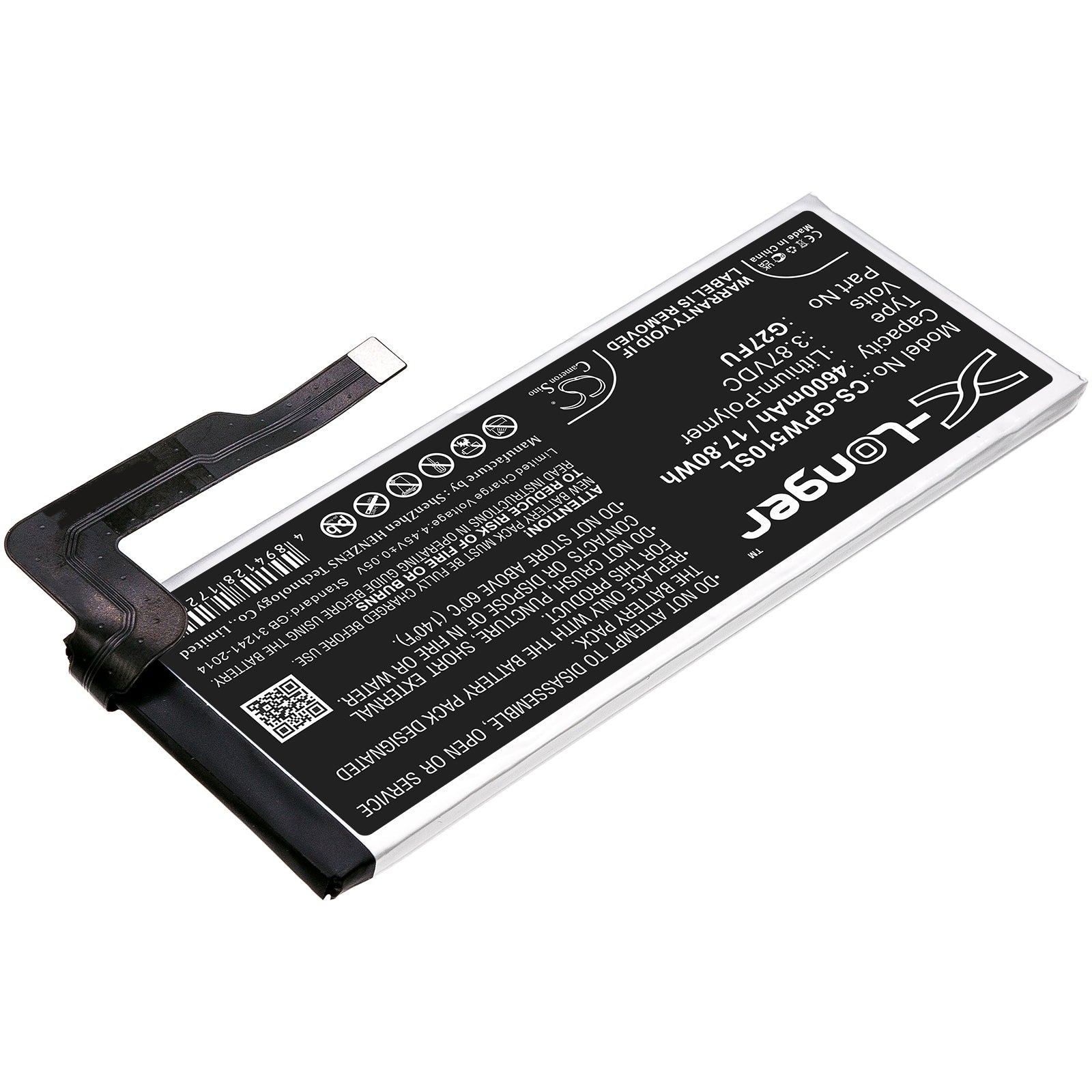 Li-Polymer, Mobile, SmartPhone Battery fits Google Pixel 5a, Pixel 5a 5g, 3.87V, 4600mAh Mobile, SmartPhone Cameron Sino Technology Limited