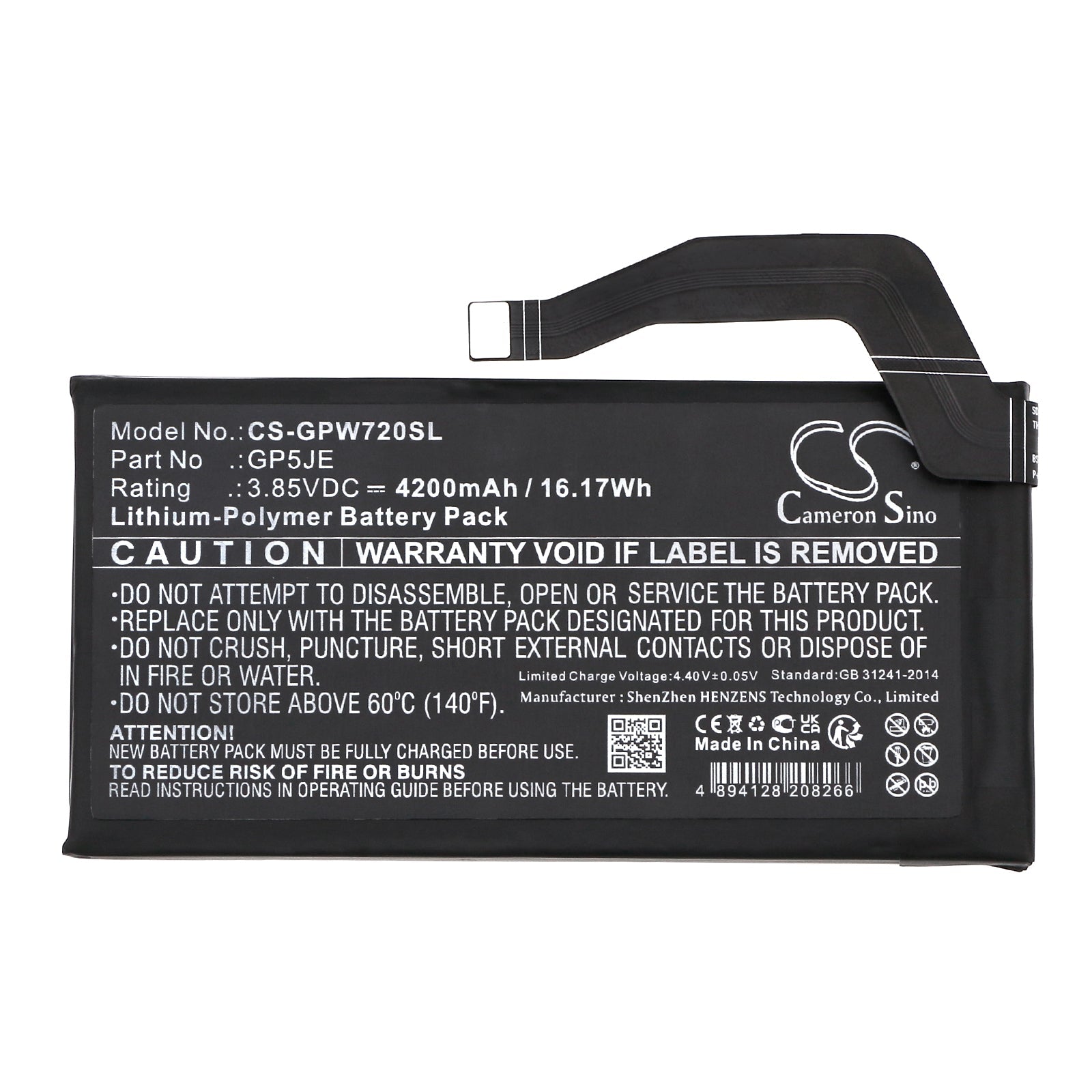 Li-Polymer, Mobile, SmartPhone Battery fits Google Pixel 7a, 3.85V, 4350mAh Mobile, SmartPhone Cameron Sino Technology Limited