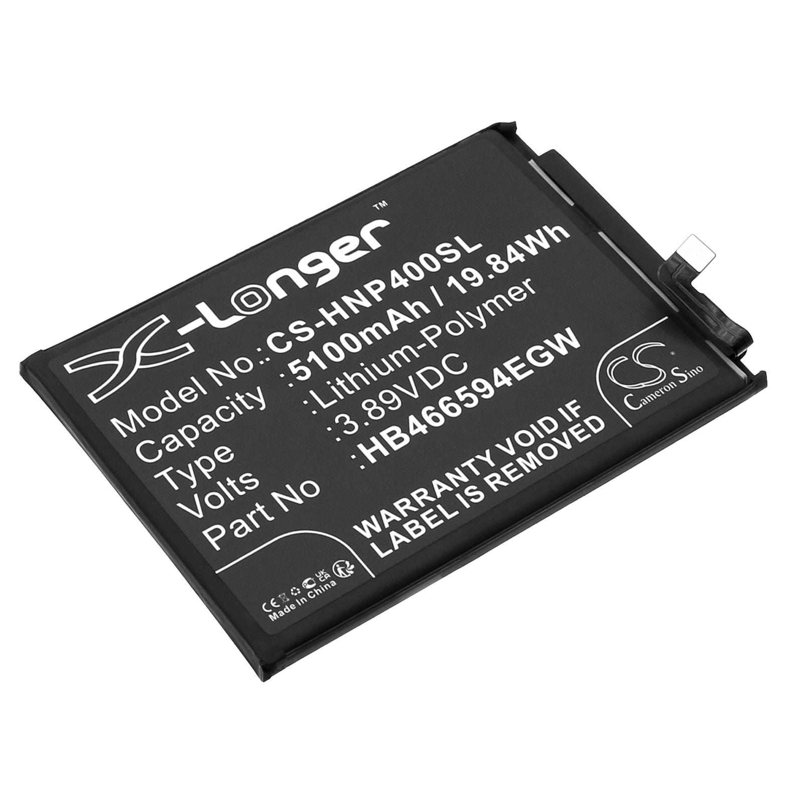 Li-Polymer, Mobile, SmartPhone Battery fits Honor Play 40, Wdy-an00, 3.89V, 5100mAh Mobile, SmartPhone Cameron Sino Technology Limited