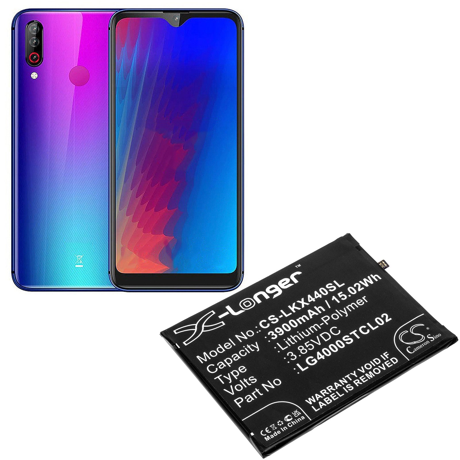 Li-Polymer, Mobile, SmartPhone Battery fits Lg Lmx440im, W30 2019, 3.85V, 3900mAh Mobile, SmartPhone Cameron Sino Technology Limited