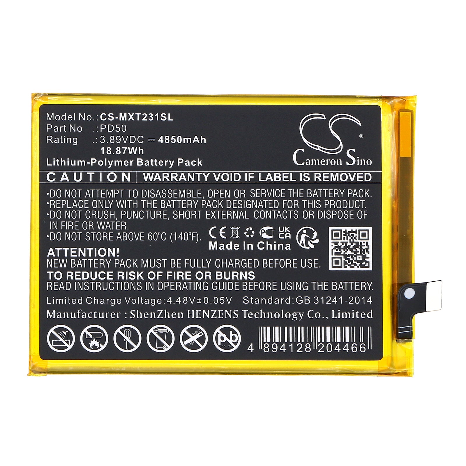 Li-Polymer, Mobile, SmartPhone Battery fits Motorola Moto G Power 5g, Xt2311, 3.89V, 4850mAh Mobile & SmartPhone Cameron Sino Technology Limited