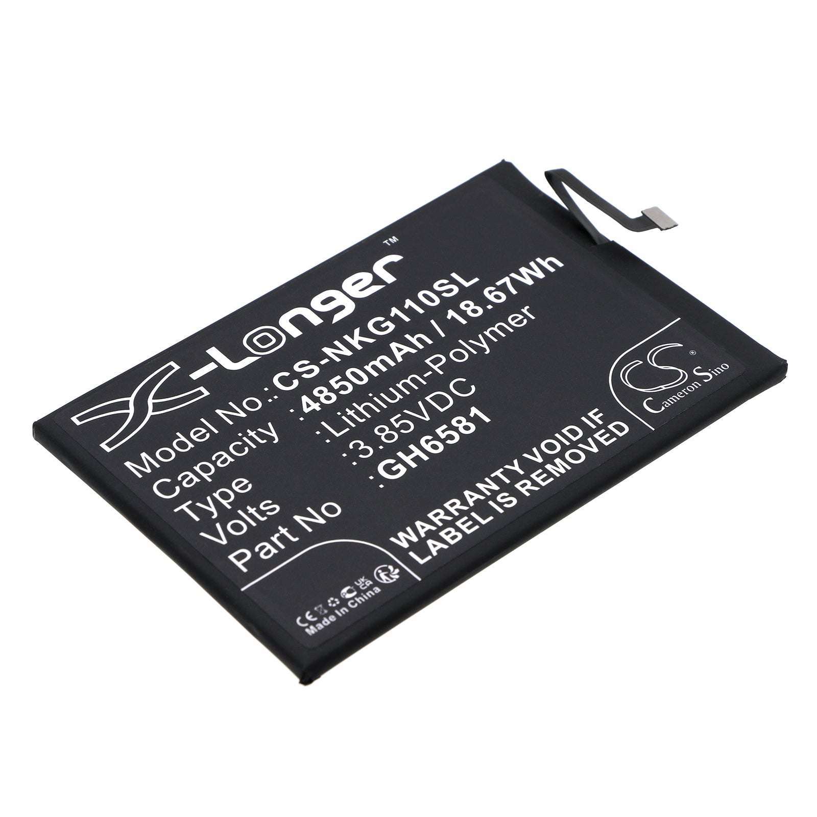 Li-Polymer, Mobile, SmartPhone Battery fits Nokia G11 Plus, G11 Plus 2022, 3.85V, 4850mAh Mobile, SmartPhone Cameron Sino Technology Limited