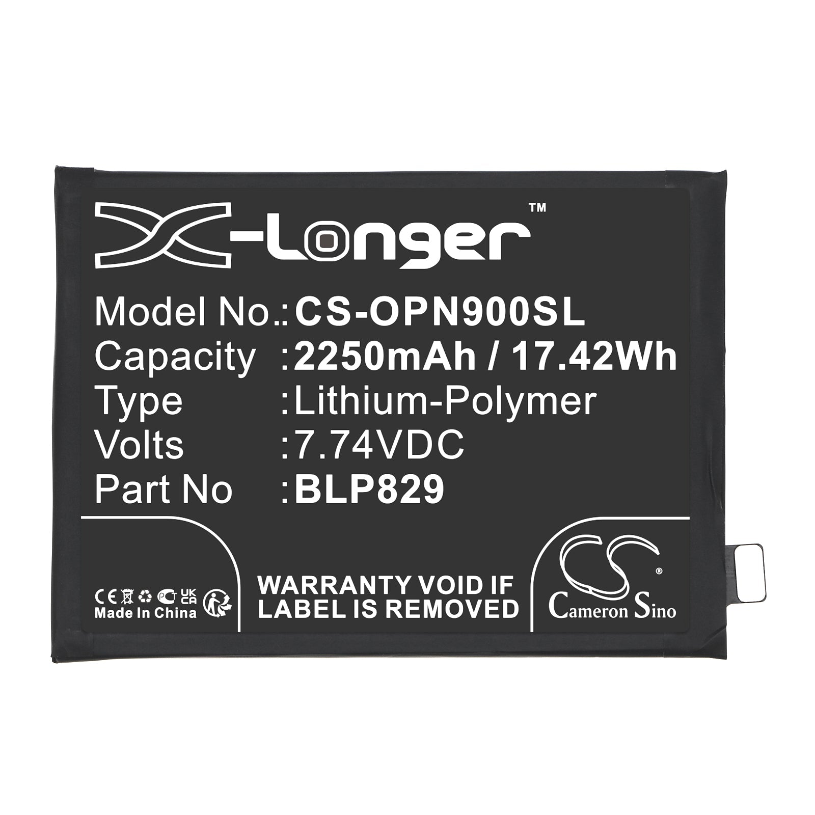 Li-Polymer, Mobile, SmartPhone Battery fits Oneplus Oneplus 9, 7.74V, 2250mAh Mobile, SmartPhone Cameron Sino Technology Limited