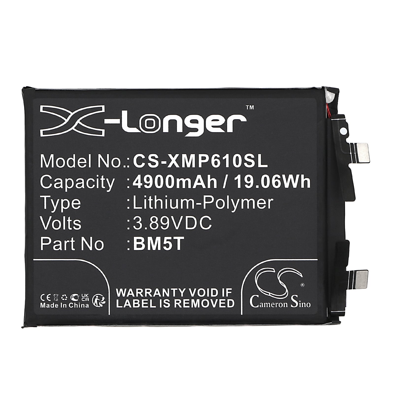 Li-Polymer, Mobile, SmartPhone Battery fits Poco X6 Pro, Xiaomi 13t 5g, 3.89V, 4900mAh Mobile, SmartPhone Cameron Sino Technology Limited