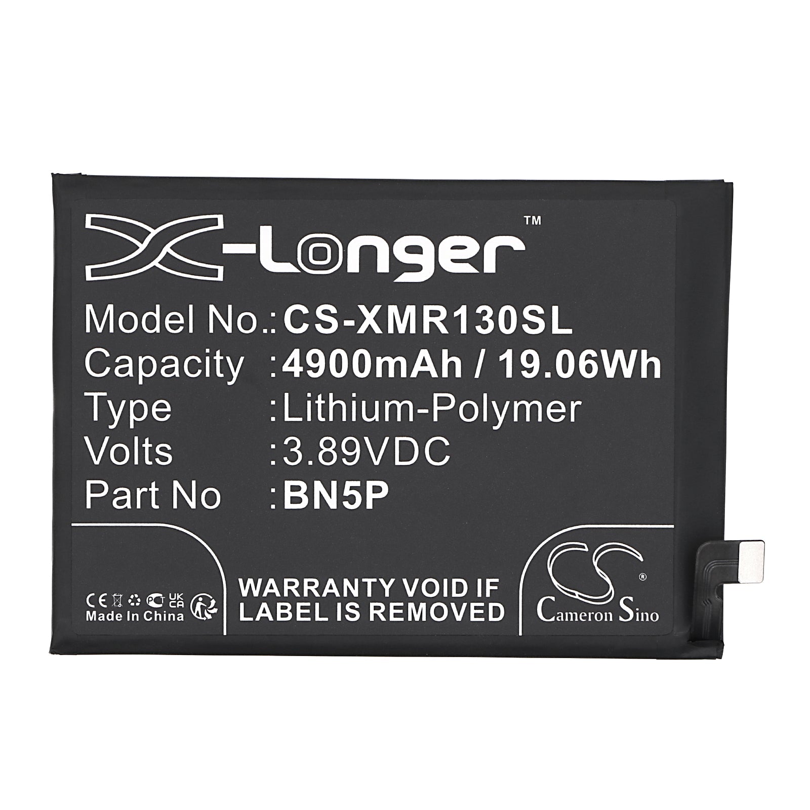Li-Polymer, Mobile, SmartPhone Battery fits Redmi 23090ra98c, Note 13, 3.89V, 4900mAh Mobile, SmartPhone Cameron Sino Technology Limited