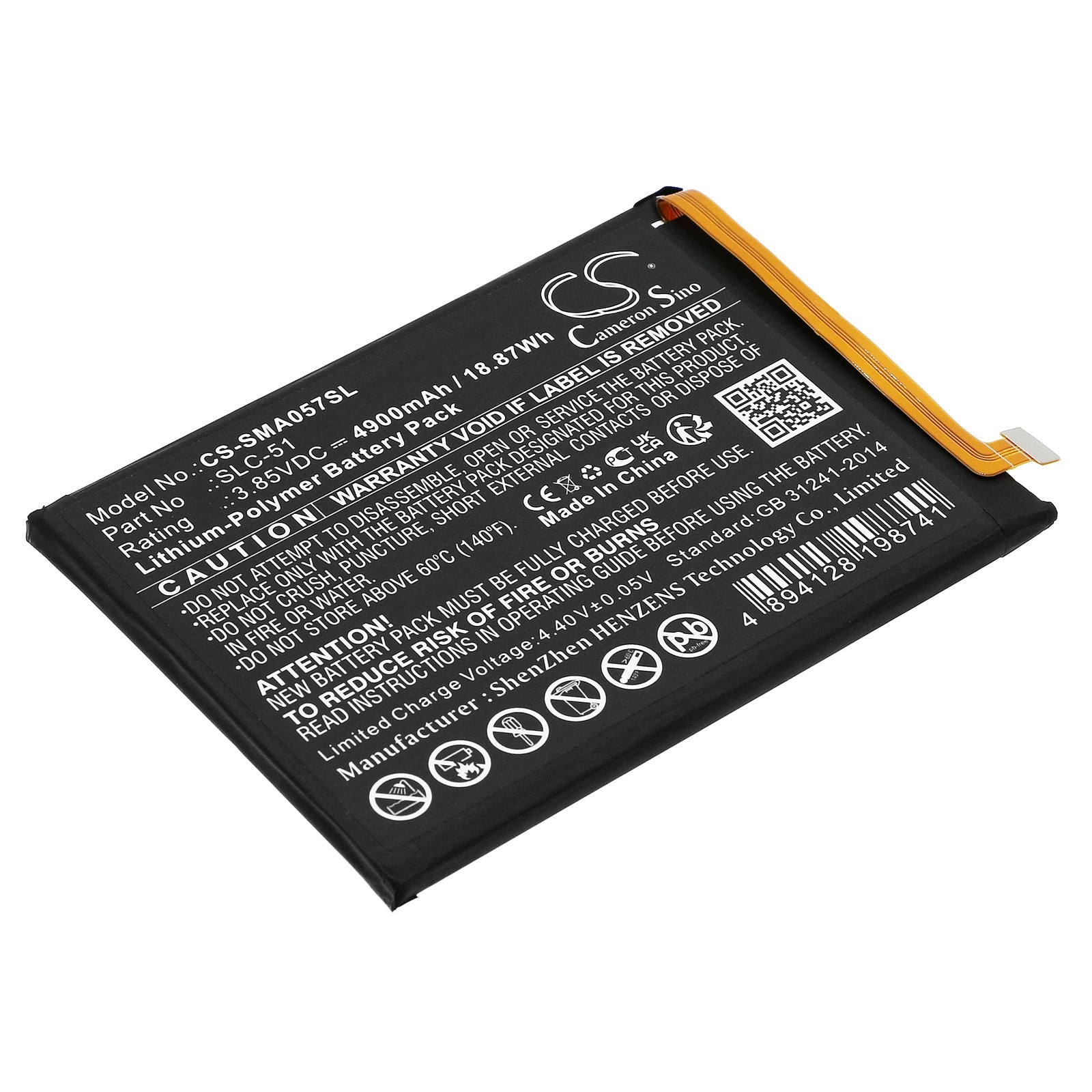 Li-Polymer, Mobile, SmartPhone Battery fits Samsung Galaxy A05s 2023, Sm-a057f, 3.85V, 4900mAh Mobile & SmartPhone Cameron Sino Technology Limited