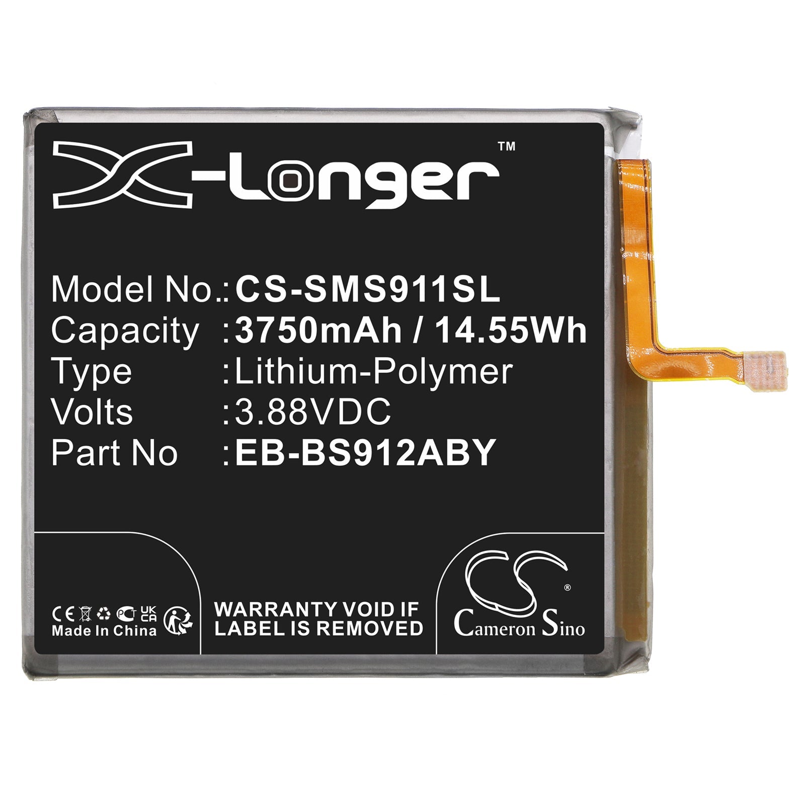 Li-Polymer, Mobile, SmartPhone Battery fits Samsung Galaxy S23, Galaxy S23 5g, 3.88V, 3750mAh Mobile & SmartPhone Cameron Sino Technology Limited
