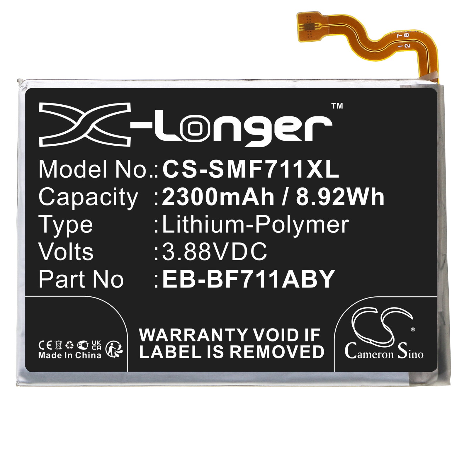 Li-Polymer, Mobile, SmartPhone Battery fits Samsung Galaxy Z Flip 3, M-f711r4, 3.88V, 2300mAh Mobile & SmartPhone Cameron Sino Technology Limited