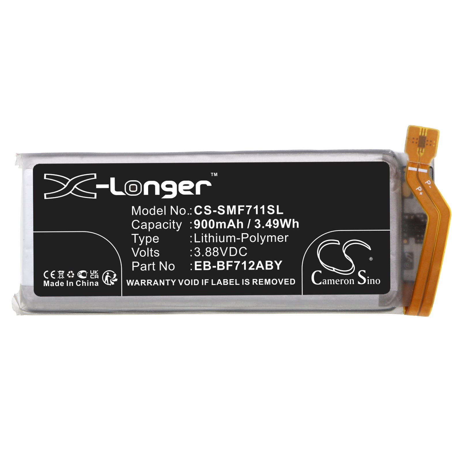 Li-Polymer, Mobile, SmartPhone Battery fits Samsung Galaxy Z Flip 3, M-f711r4, 3.88V, 900mAh Mobile & SmartPhone Cameron Sino Technology Limited