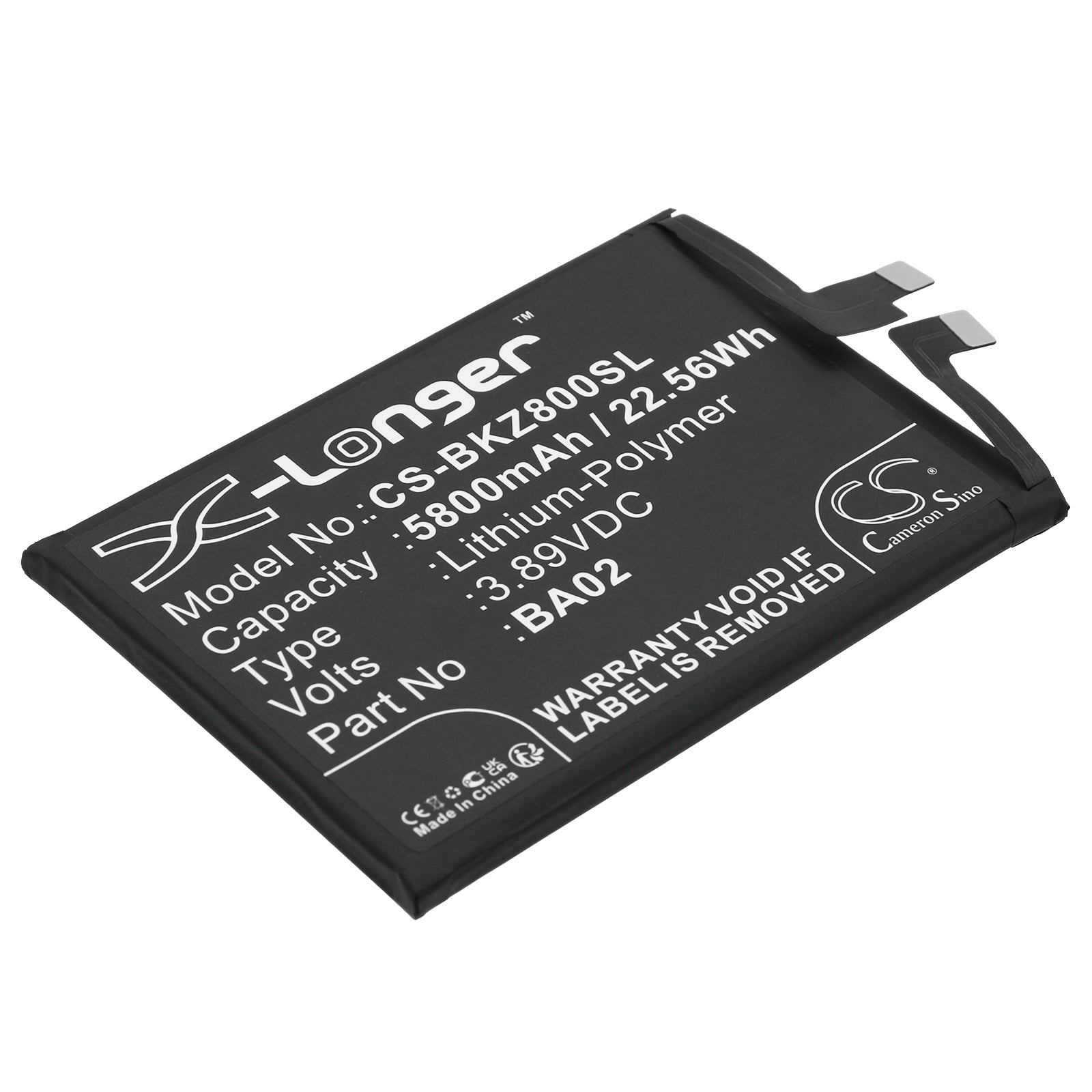 Li-Polymer, Mobile, SmartPhone Battery fits Vivo Iqoo Z8x, 3.89V, 5800mAh Mobile, SmartPhone Cameron Sino Technology Limited