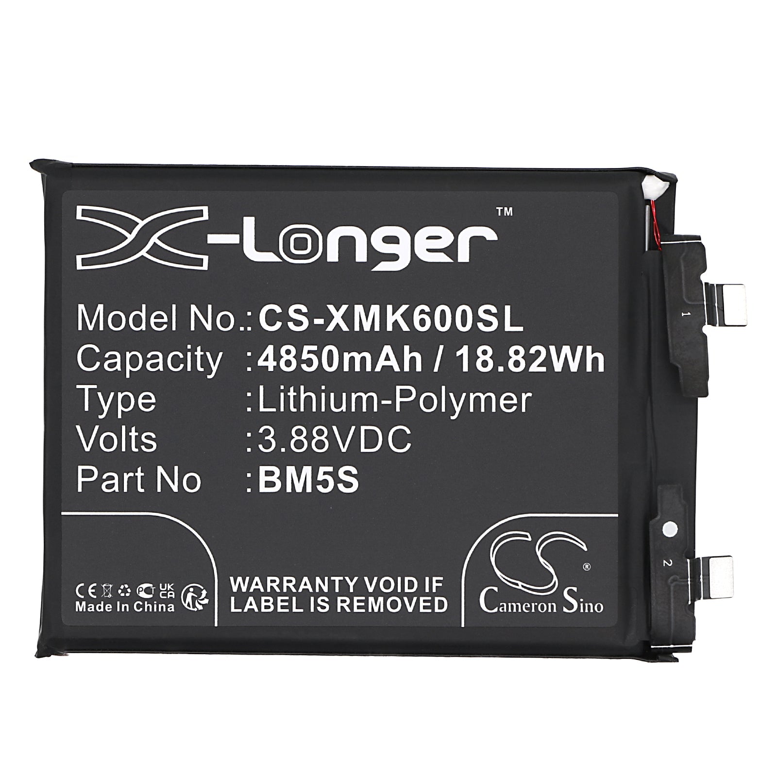 Li-Polymer, Mobile, SmartPhone Battery fits Xiaomi 13t Pro, K60, 3.88V, 4850mAh Mobile, SmartPhone Cameron Sino Technology Limited