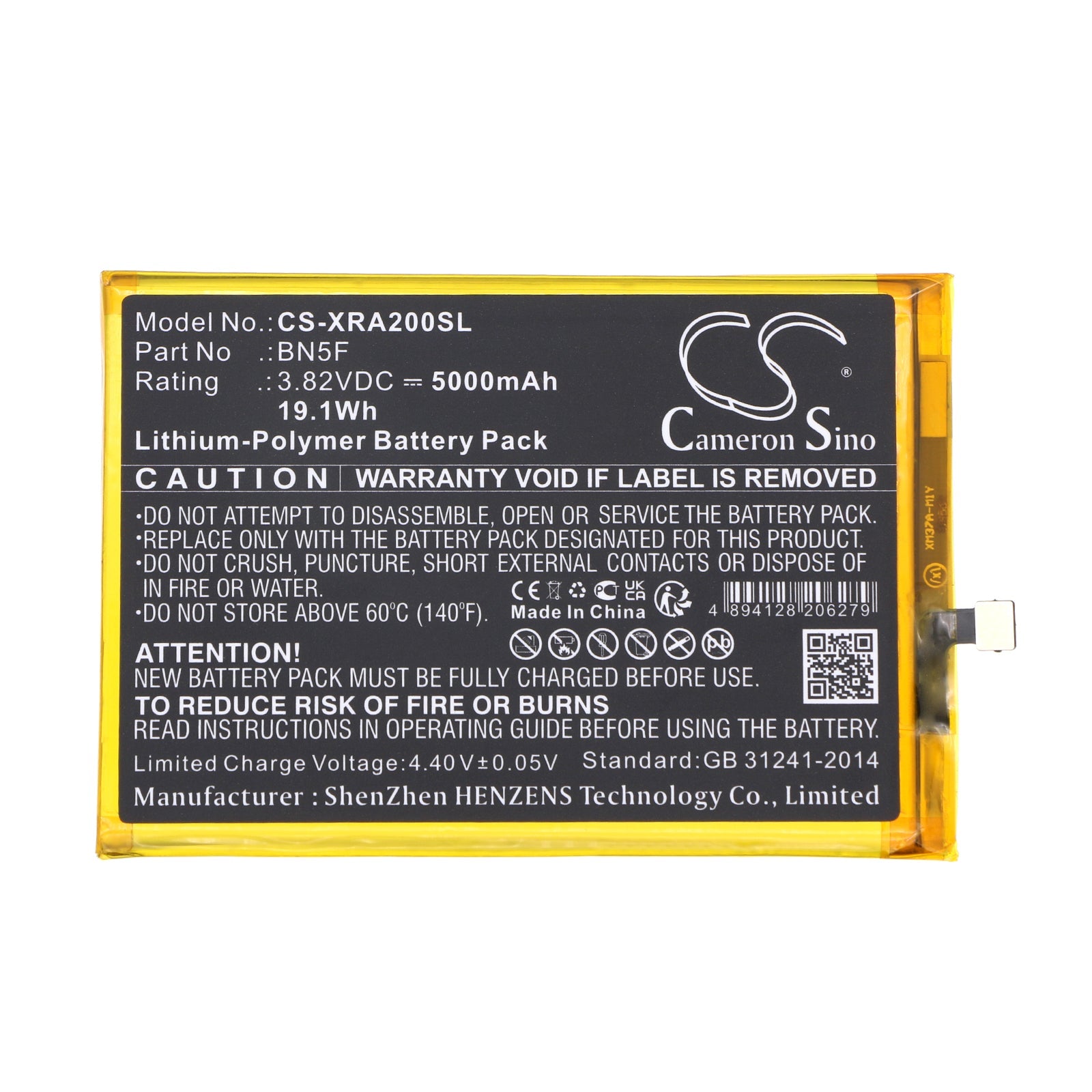 Li-Polymer, Mobile, SmartPhone Battery fits Xiaomi 23026rn54g, 23028rn4dg, 3.82V, 5000mAh Mobile, SmartPhone Cameron Sino Technology Limited