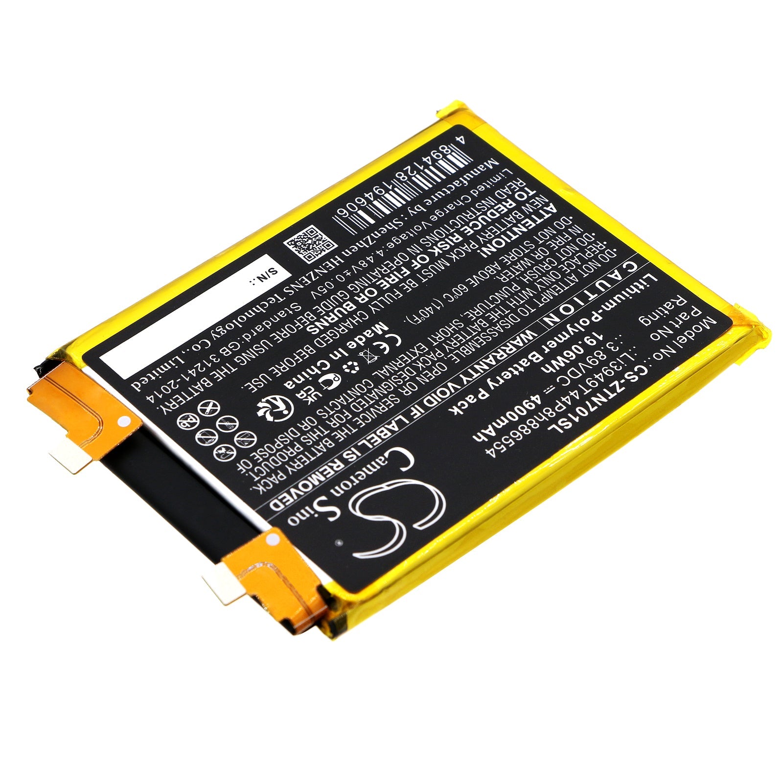 Li-Polymer, Mobile, SmartPhone Battery fits Zte Nubia Z40 Pro, Nubia Z40 Pro 5g, 3.89V, 4900mAh Mobile, SmartPhone Cameron Sino Technology Limited
